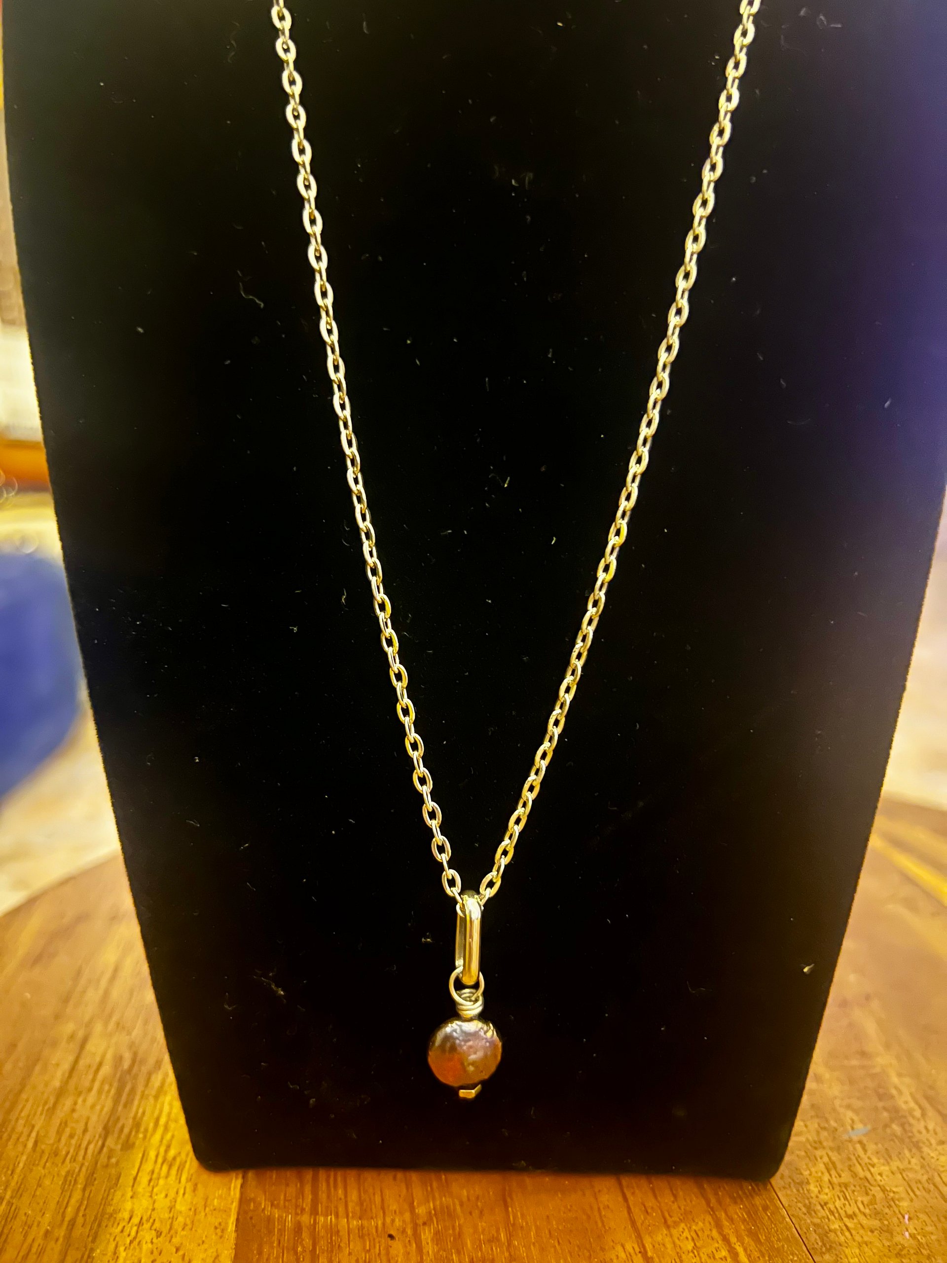 Coin Pearl and pyrite necklace product image (1)
