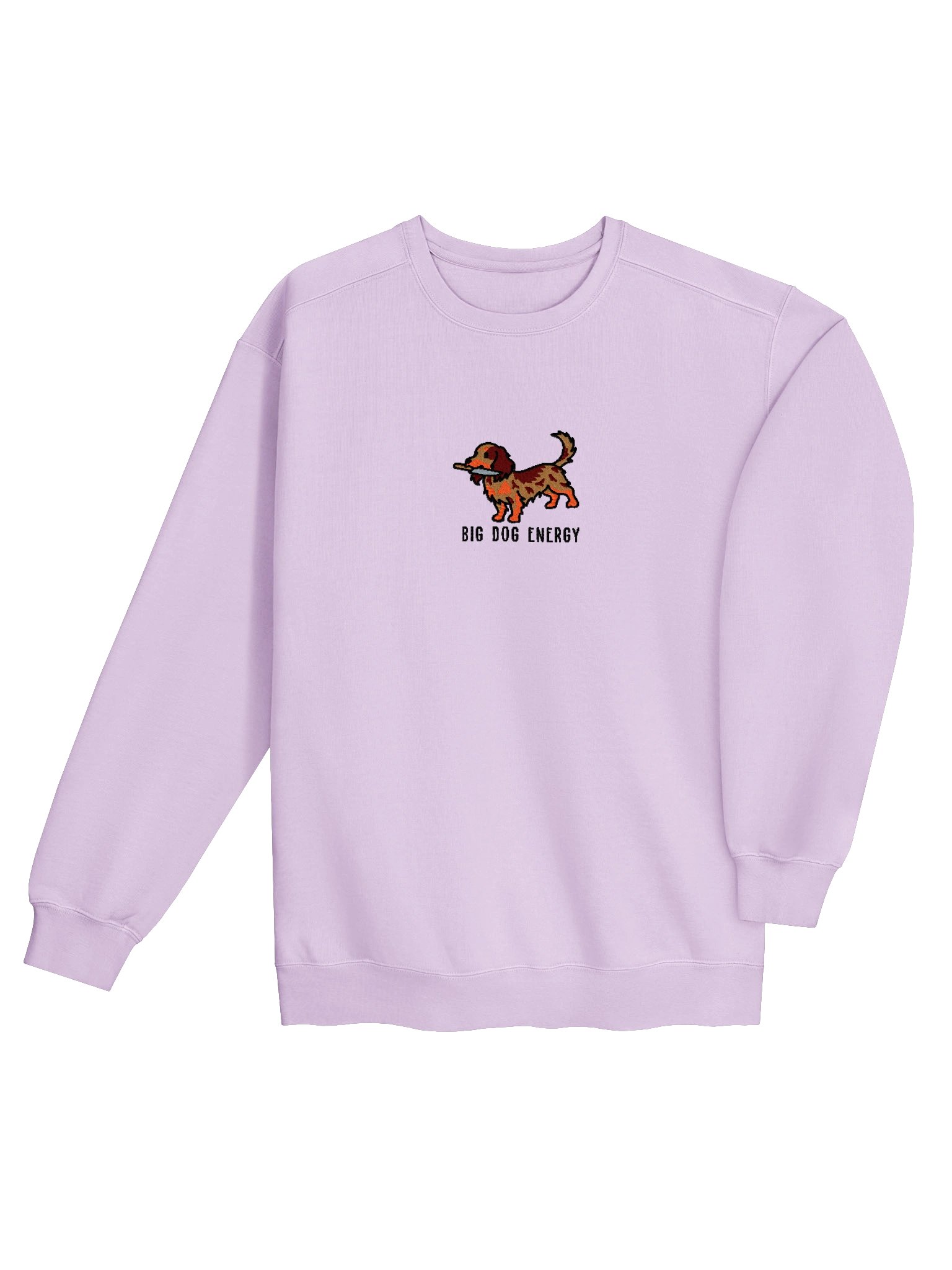 Big Dog Energy Funny Chibi-Style Embroidered Premium Sweatshirt for Longhaired Dachshund(Red Dapple) Owners product image (36)