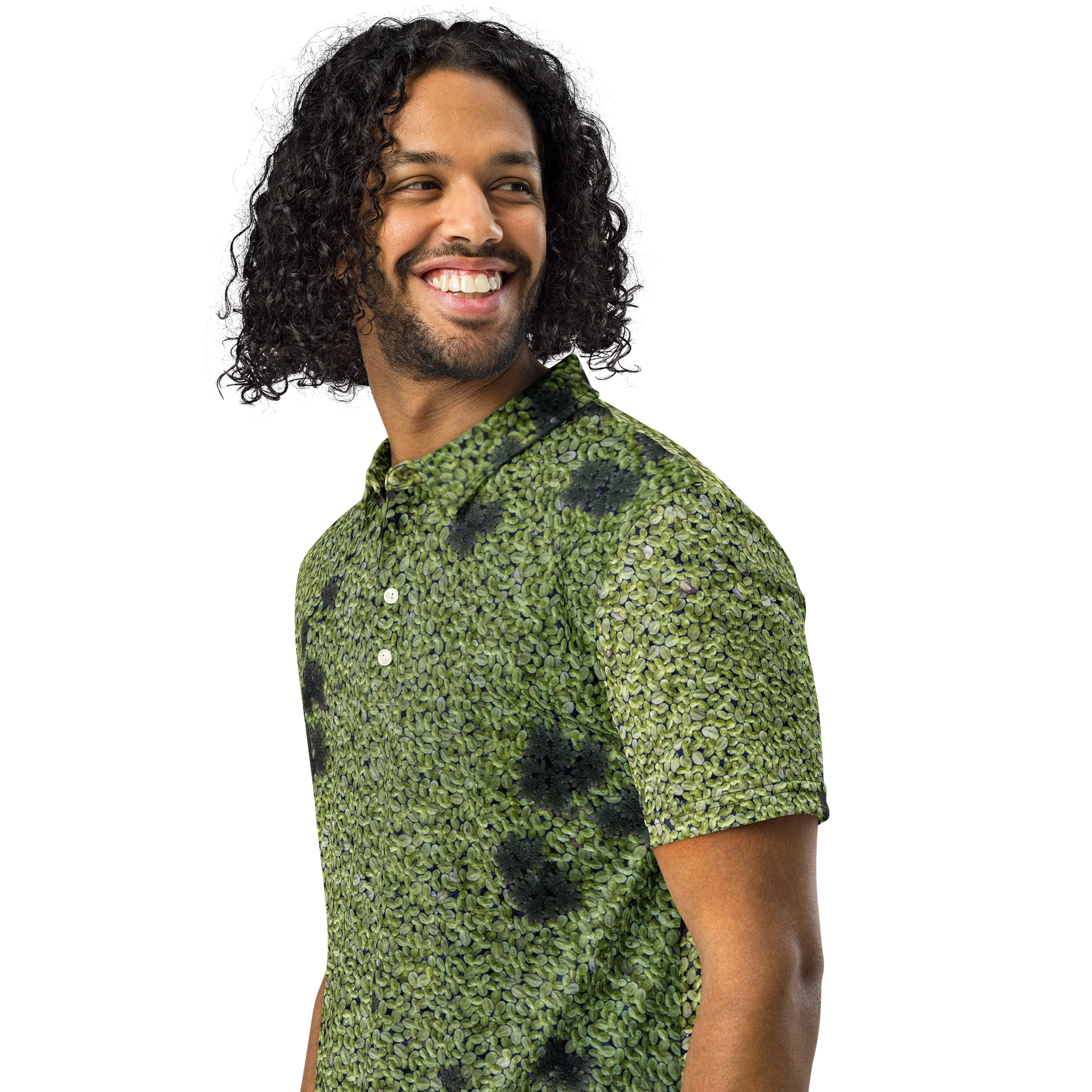 Verdant Life Men's All-Over Print Tropical Foliage Slim Fit Polo Shirt product image (2)