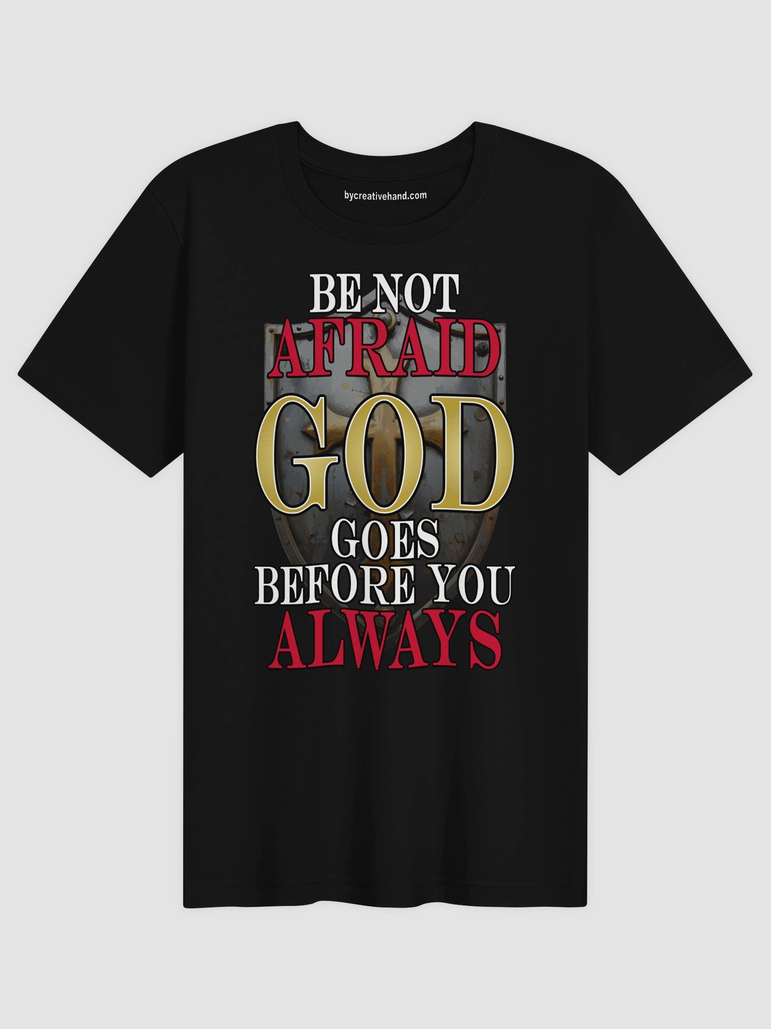 Be Not Afraid Cross and Shield T-Shirt product image (1)
