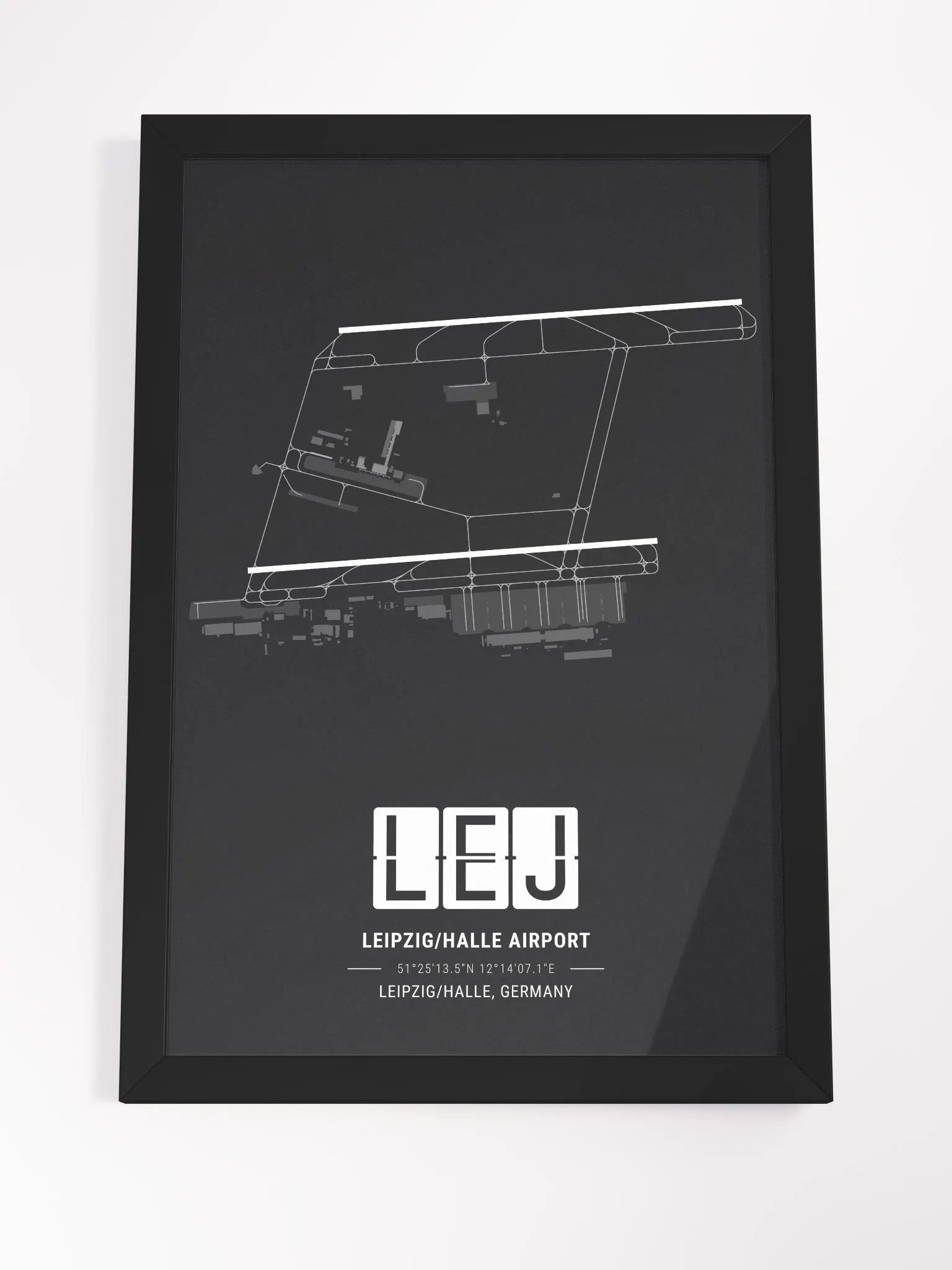 Framed Airport LEJ Premium Map On Matt Paper product image (4)