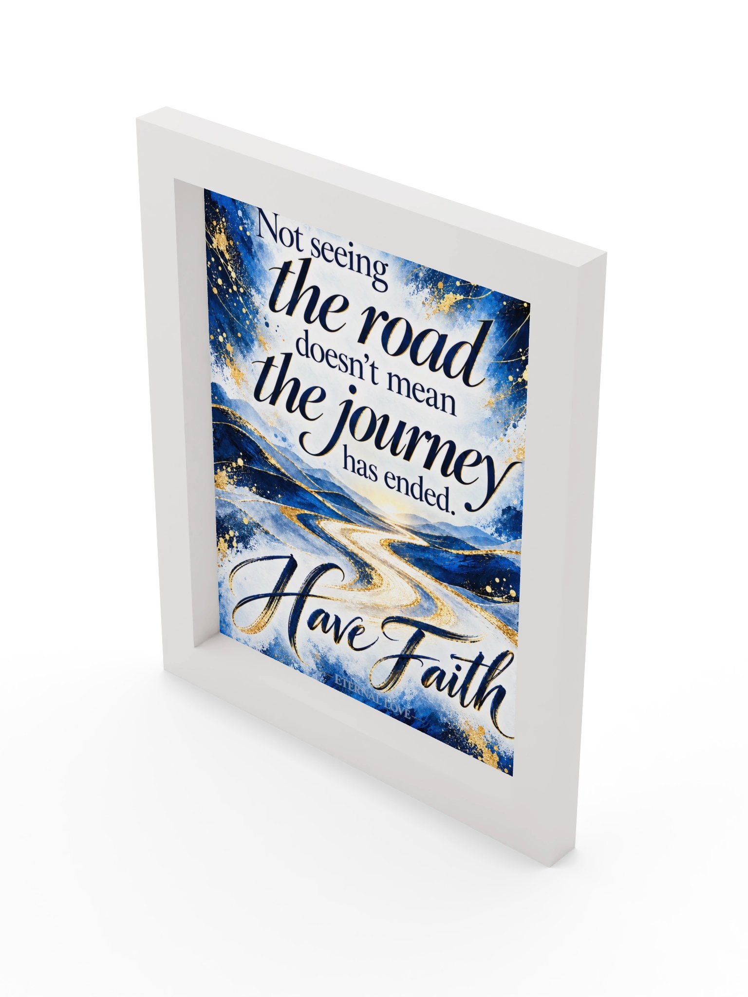 Beyond the Bend - “Have Faith” Wall Art Poster Print · Cobalt & Gold Edition product image (3)