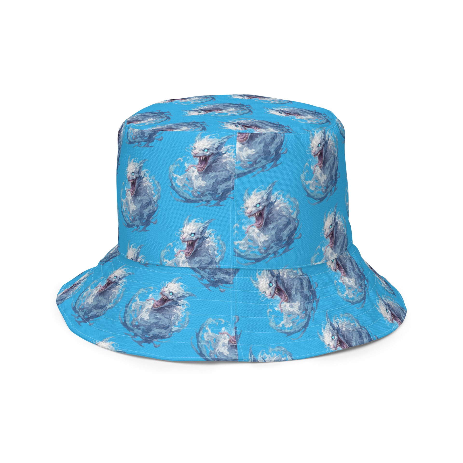 Cyan Creature Tile Reversible Bucket Hat product image (6)