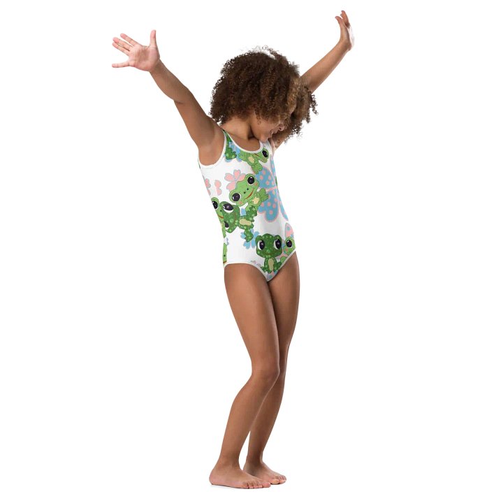 Whimsical Frogs and Flowers Kids Swimsuit product image (1)
