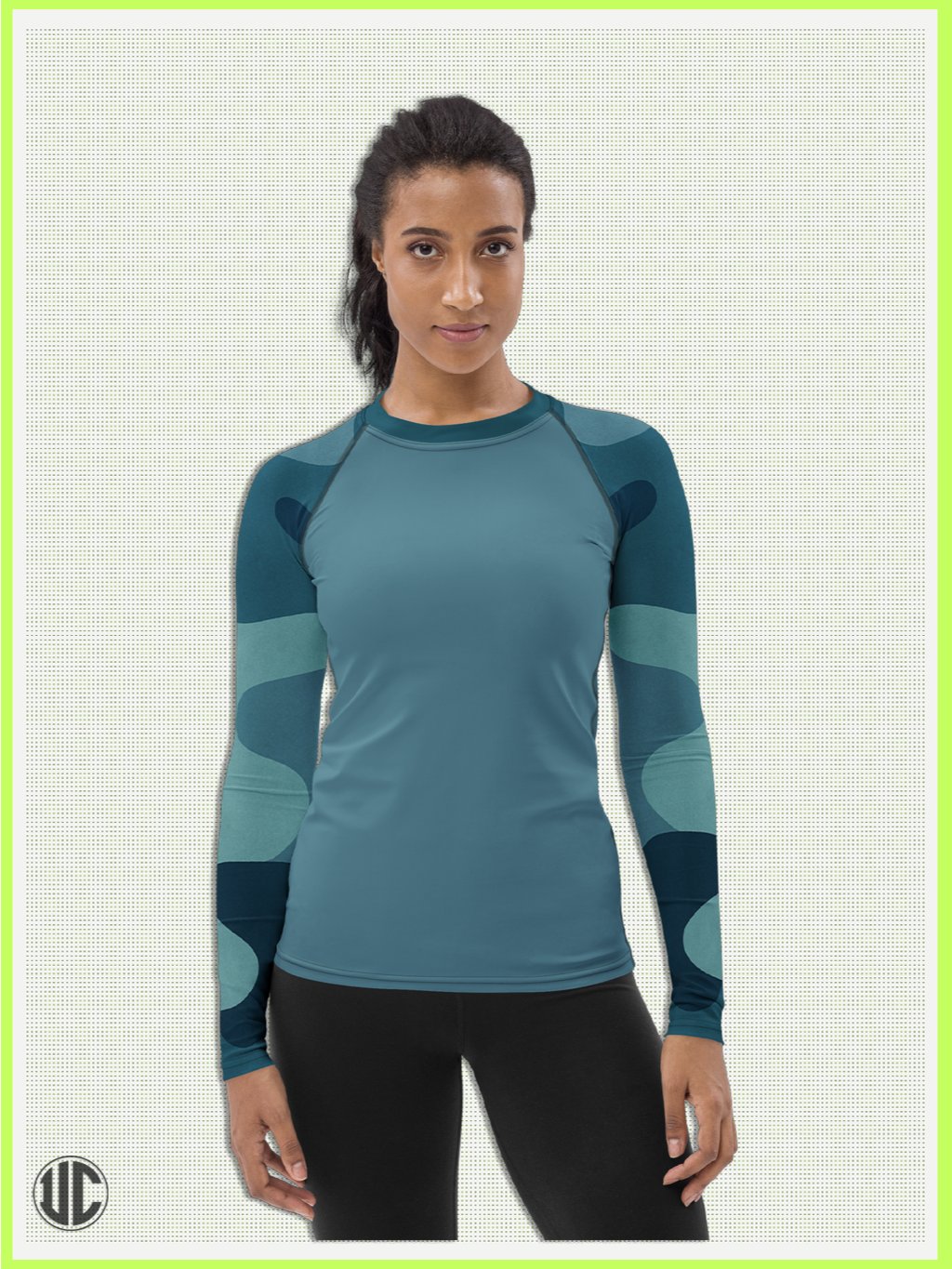 Zahra's Ocean Wave Camo – Women’s Rash Guard product image (3)