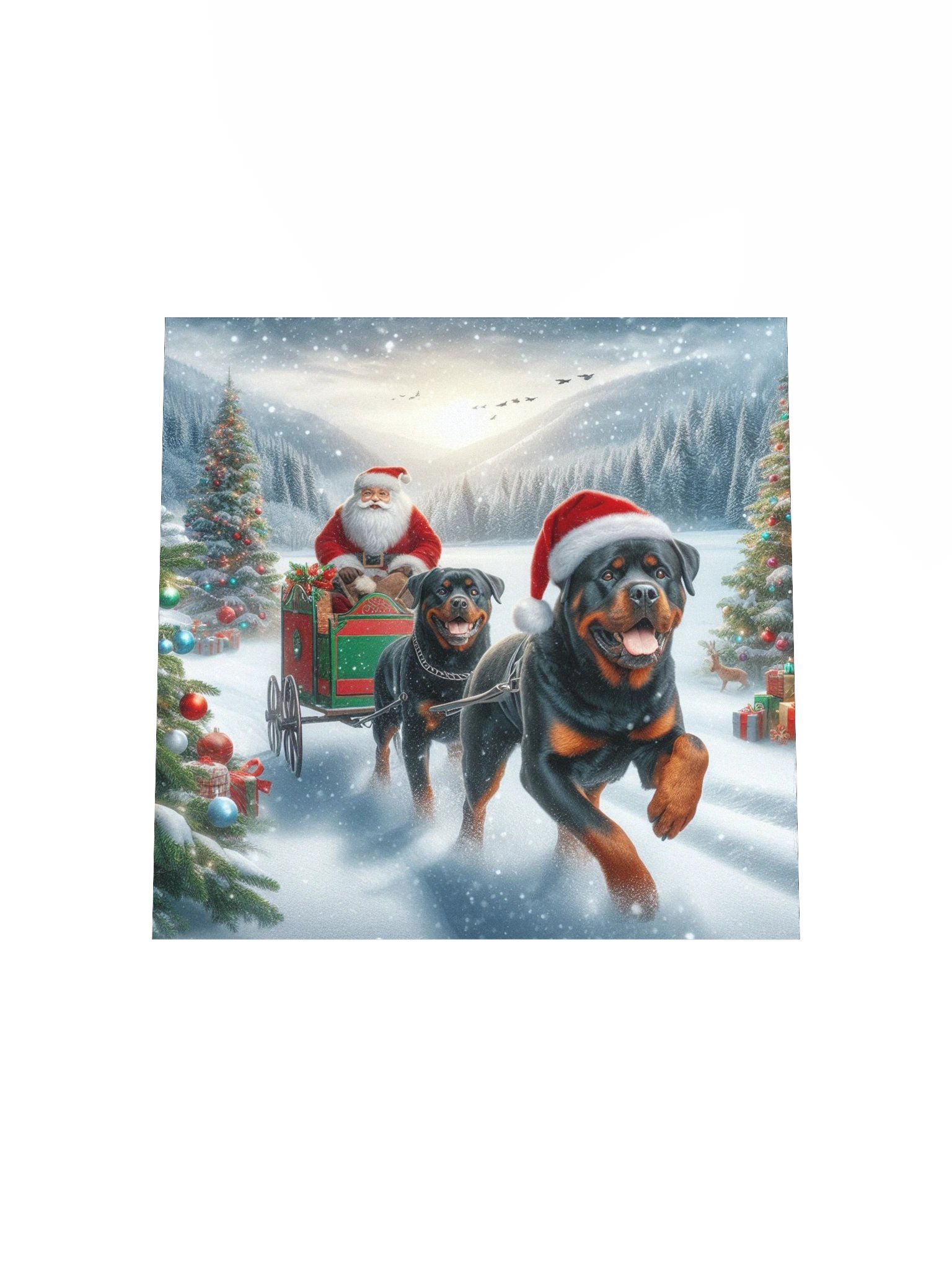 Santa's Rottweiler Sleigh Poster product image (20)
