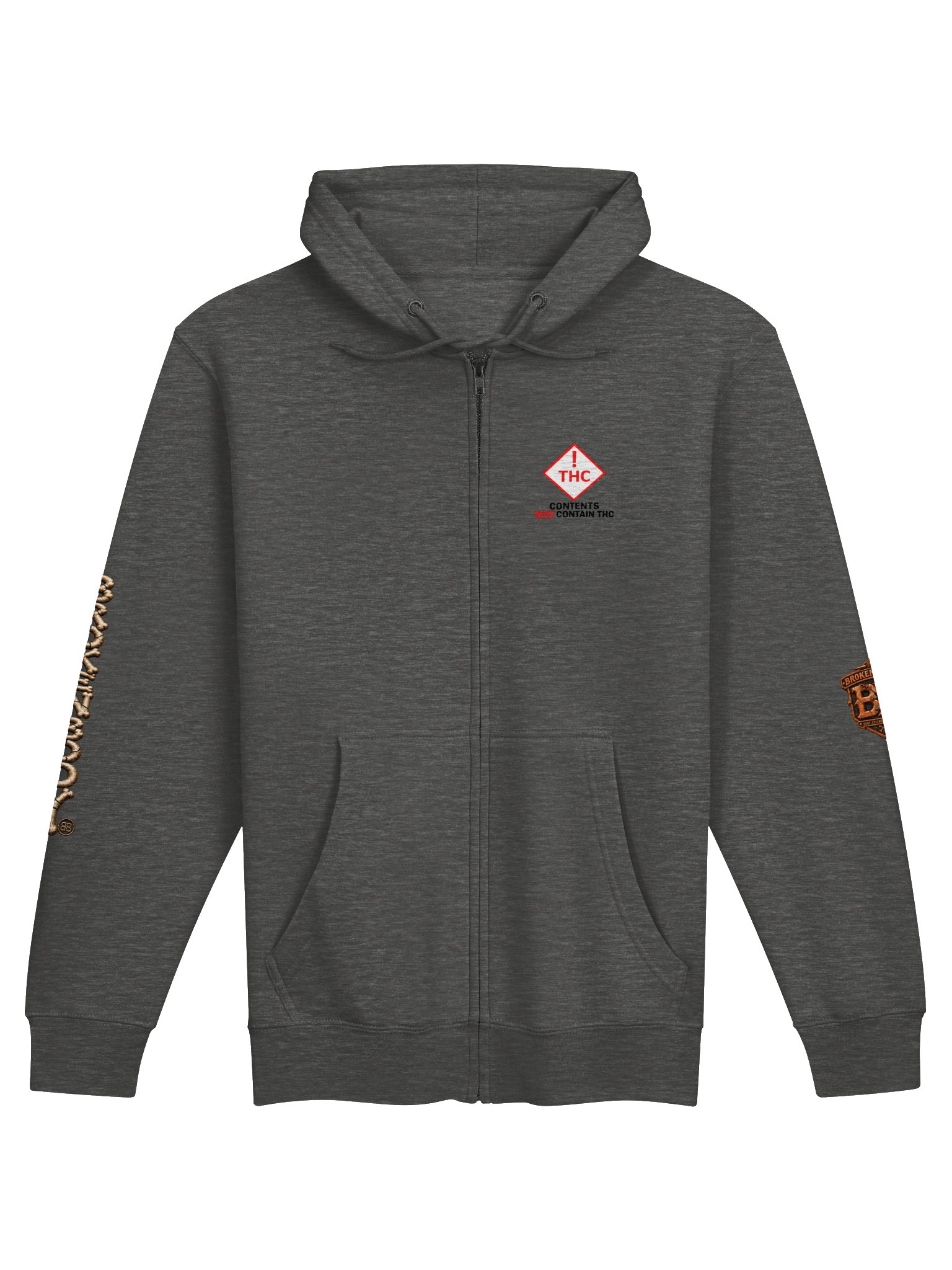 THC Hoodie — Operating Under Herbal Supervision Full-Zip Hoodie | Broken Body™ product image (3)