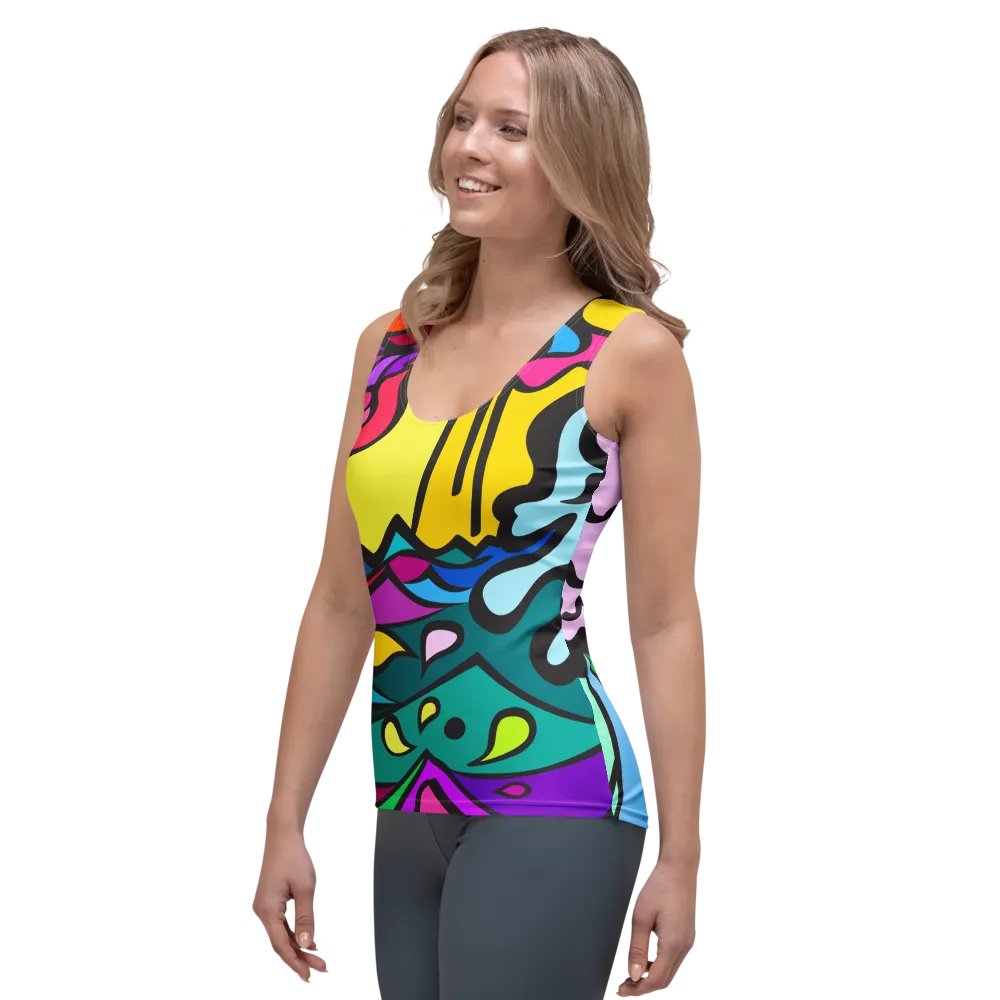 Sunburst Swirl Women's Tank Top - Wave at Sunset product image (3)