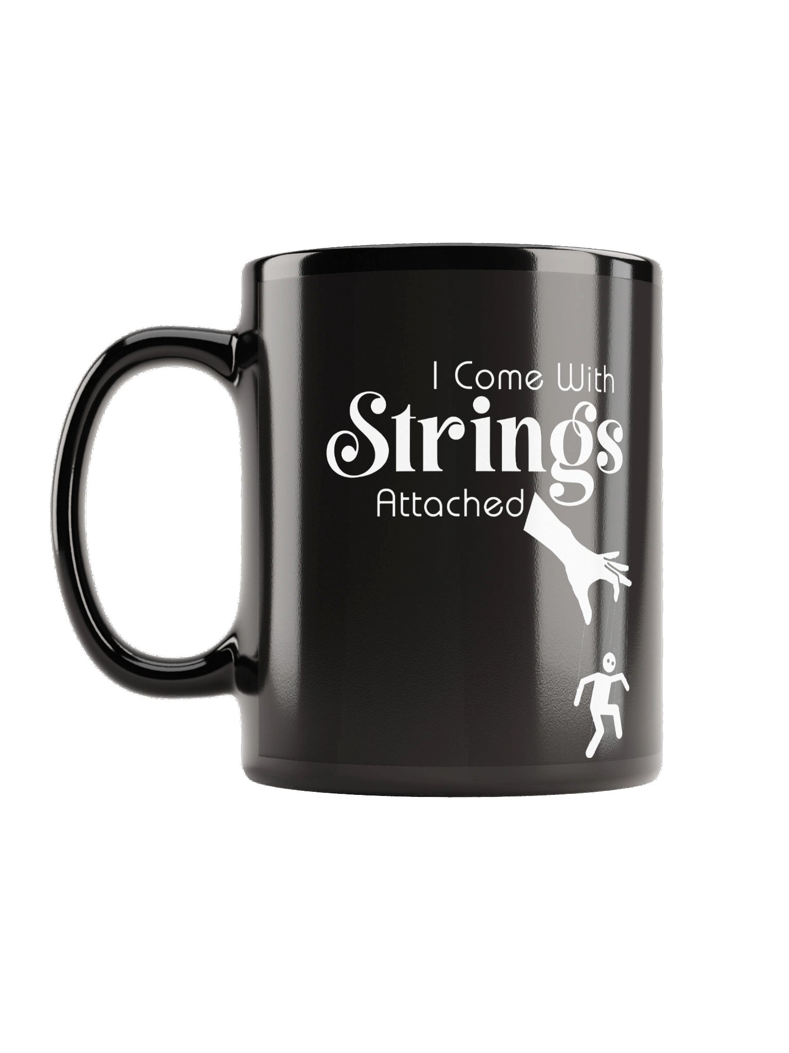 Strings Attached Black Mug product image (1)