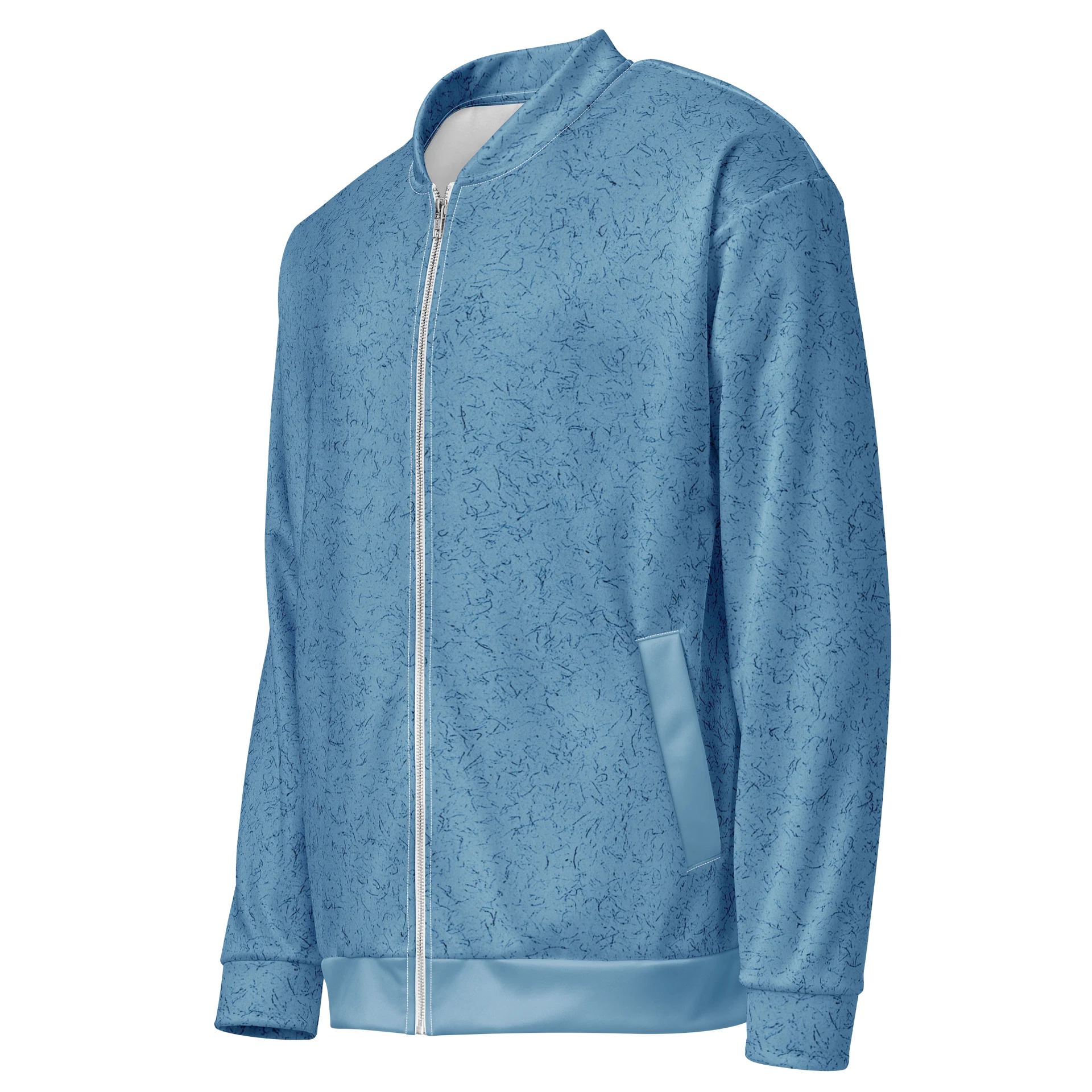Light Blue Speckle All-Over Bomber Jacket product image (6)