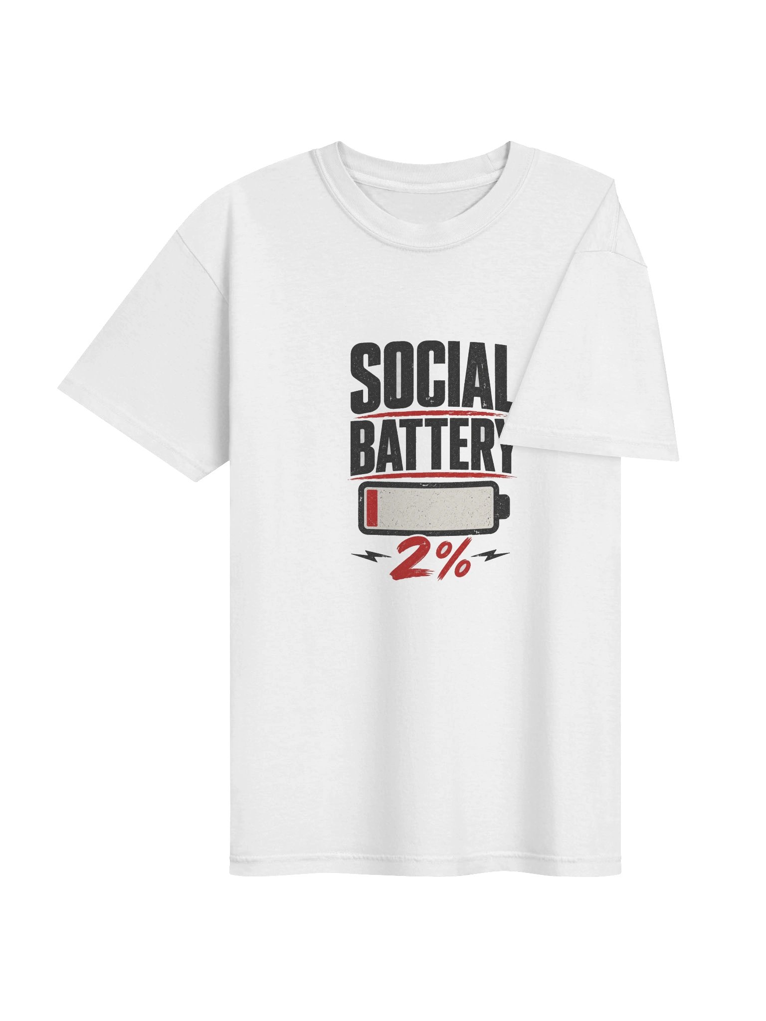Social Battery 2% Graphic Tee – Funny Introvert T-Shirt product image (4)