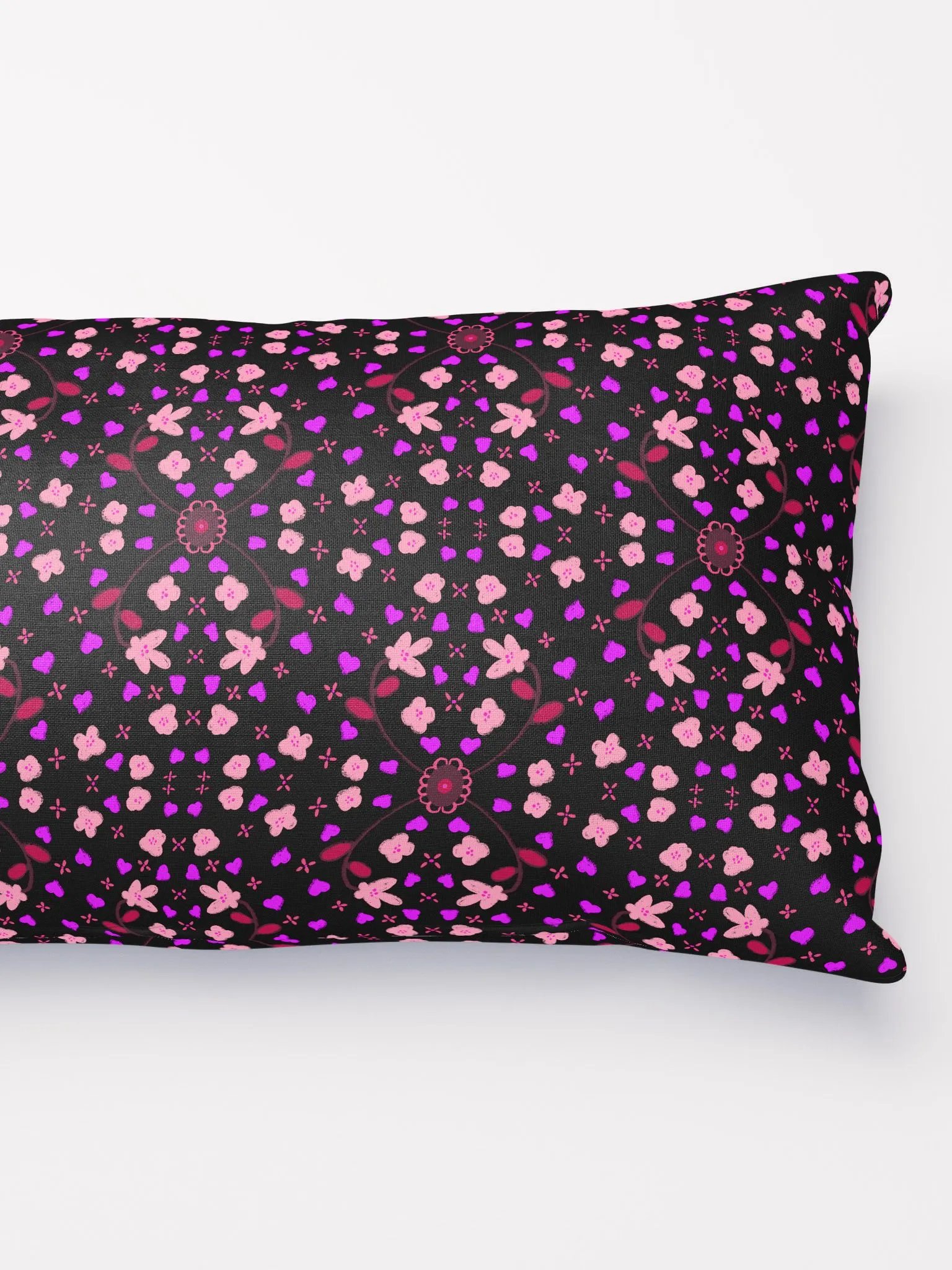 Hearts and Flowers Dark Pillow product image (5)