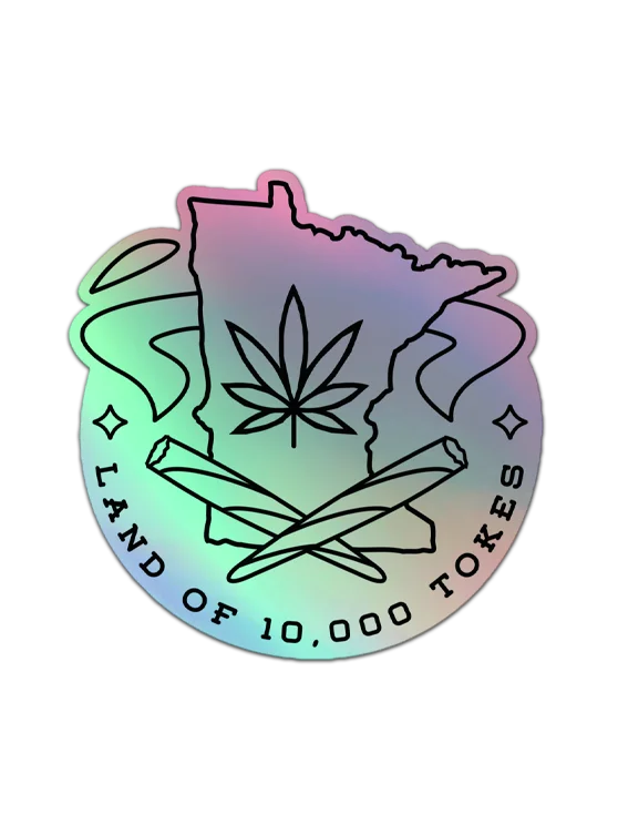 Land of 10,000 Tokes ✧ Minnesota Cannabis Holographic Sticker product image (1)