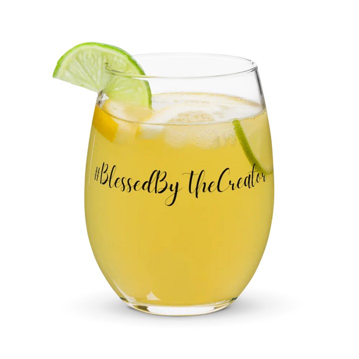 Blessed By The Creator Stemless Wine Glass product image (1)
