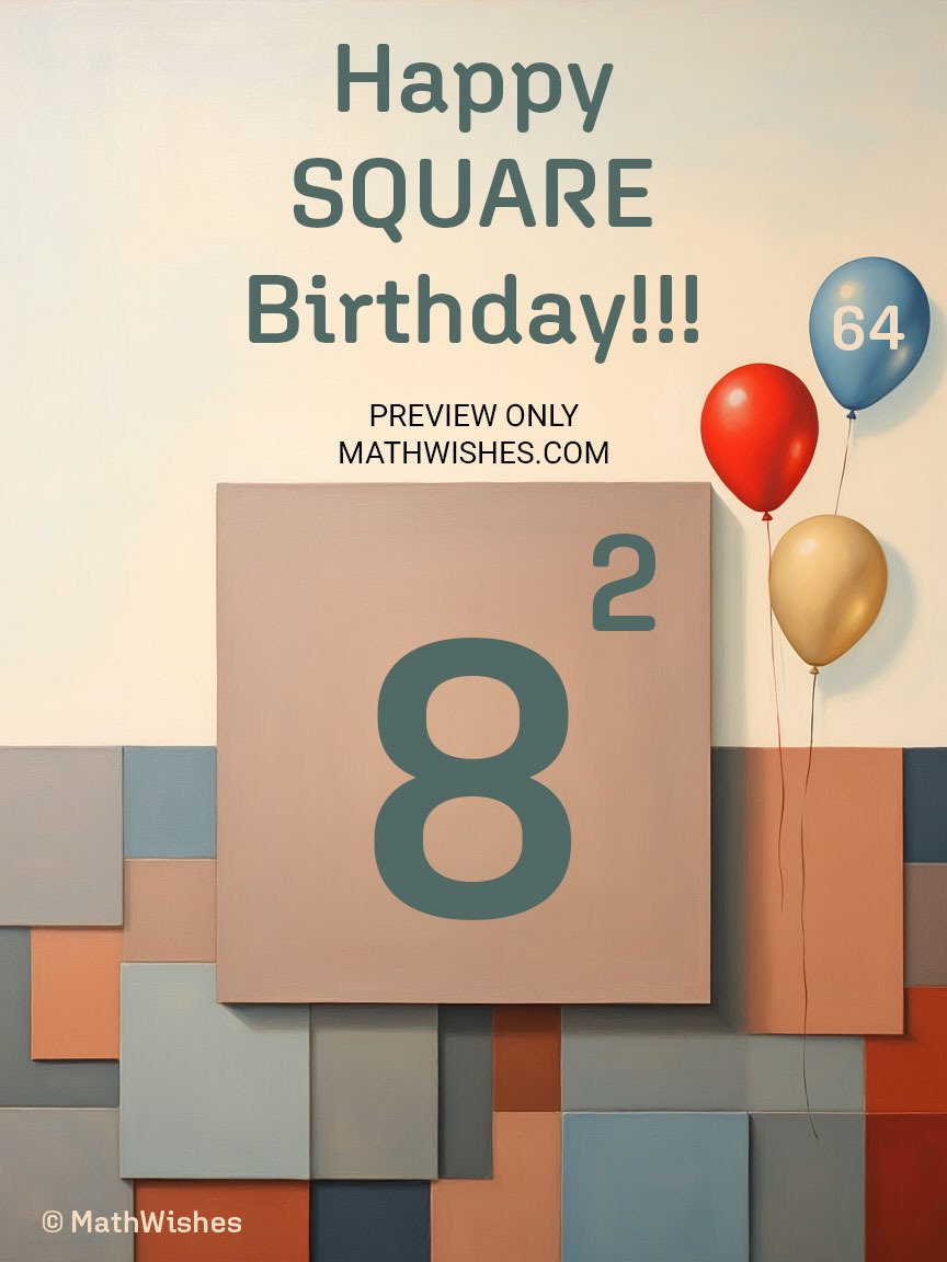 64th Birthday Card - Square Birthday product image (1)