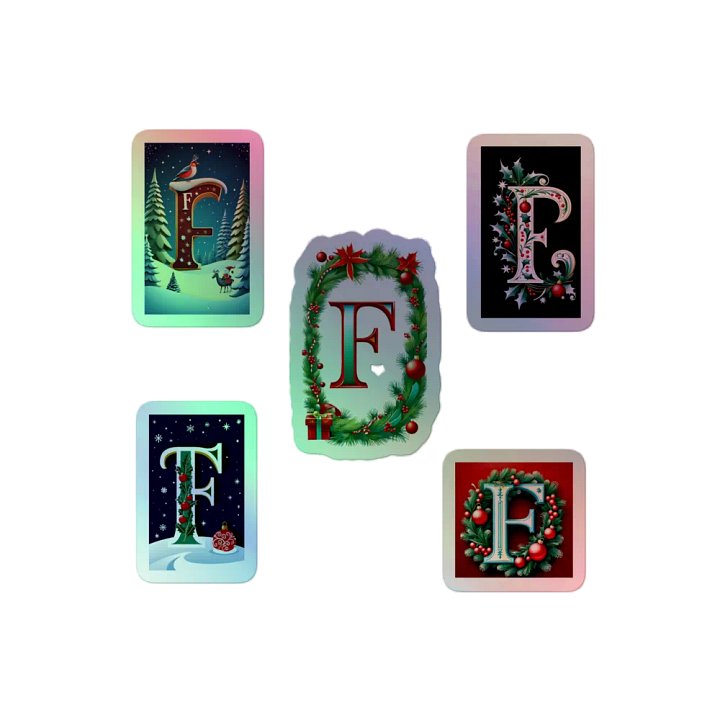 All F's Christmas Monogram Holo Sticker Pack product image (2)