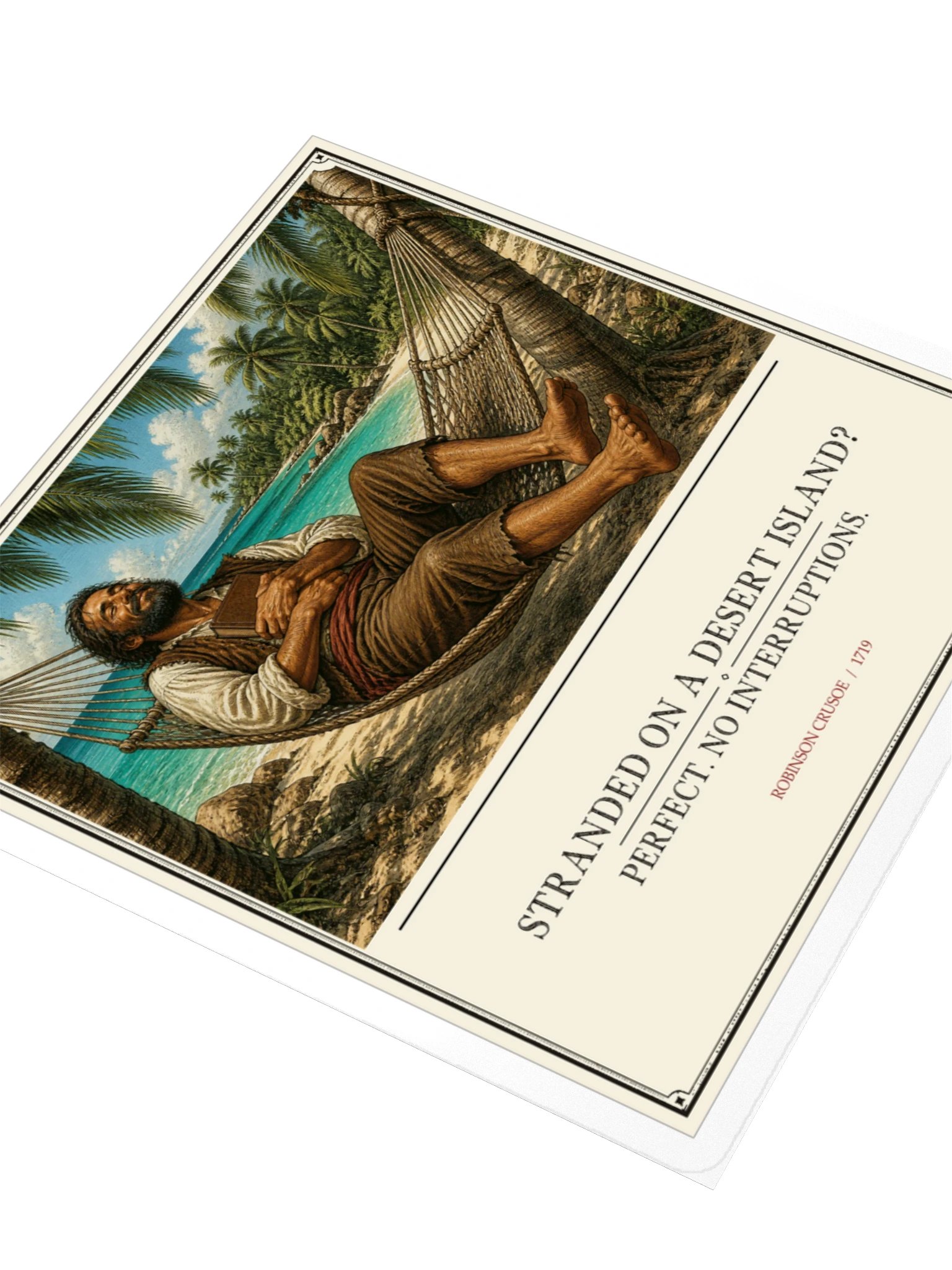Stranded On Desert Island Perfect No Interruptions -- Robinson Crusoe Sticker product image (3)