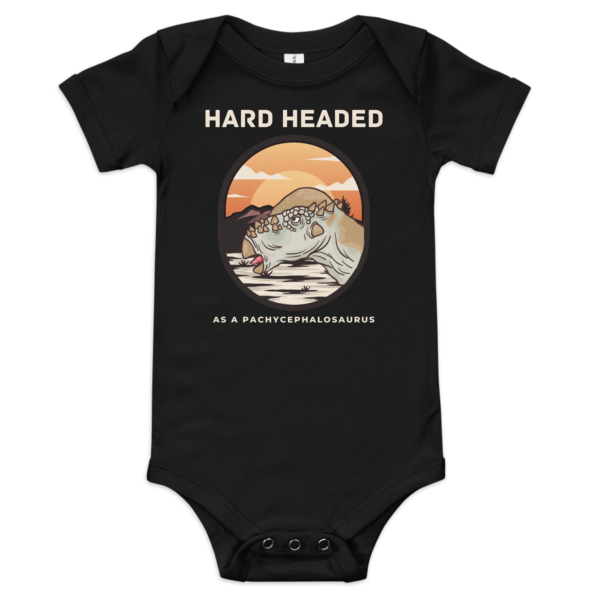 Hard Headed As A Pachycephalosaurus - Funny Dinosaur Onesie product image (1)