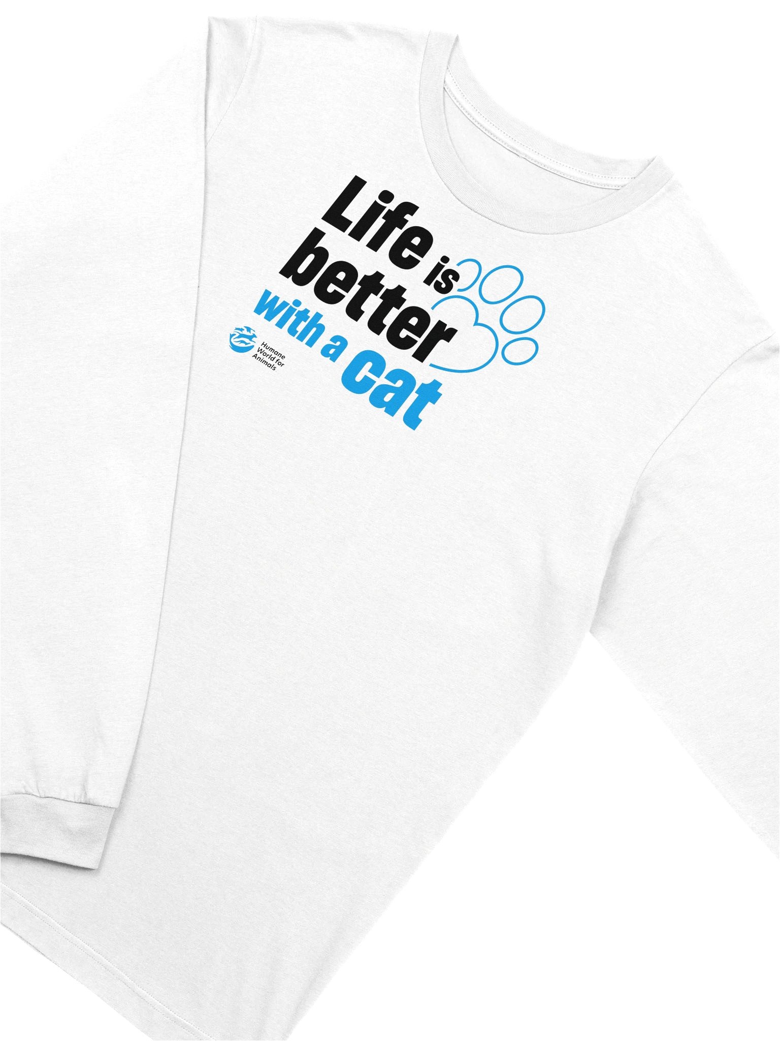 Life is better with a cat - typographic - Long sleeve tee product image (3)