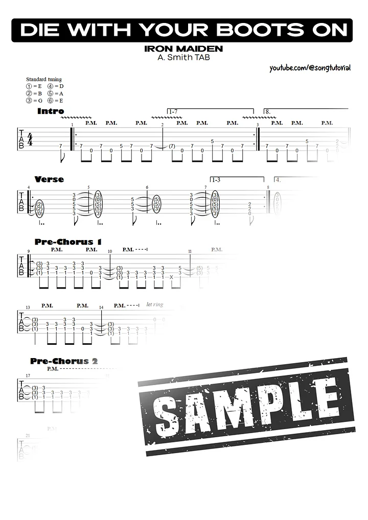 Die With Your Boots On | PDF Tab + Guitar Pro | Iron Maiden product image (2)