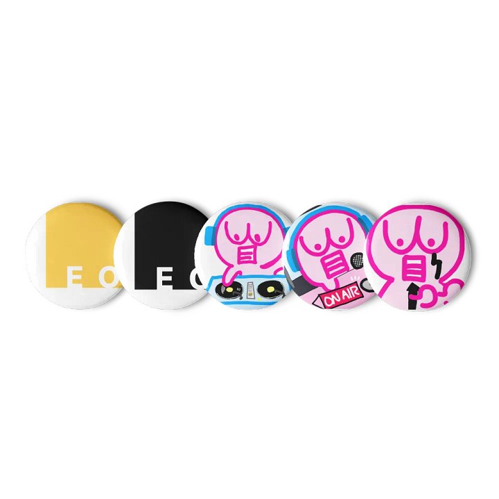 Larger Pin Buttons: 2 Logo and 3 Stamps for Membership product image (1)