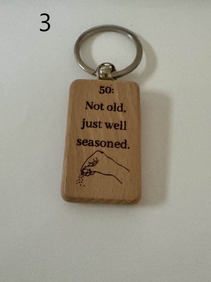 Milestone Birthday Wooden Engraved Keychains | Age 21–70 | Handmade Gift for Him or Her (4) product image (3)