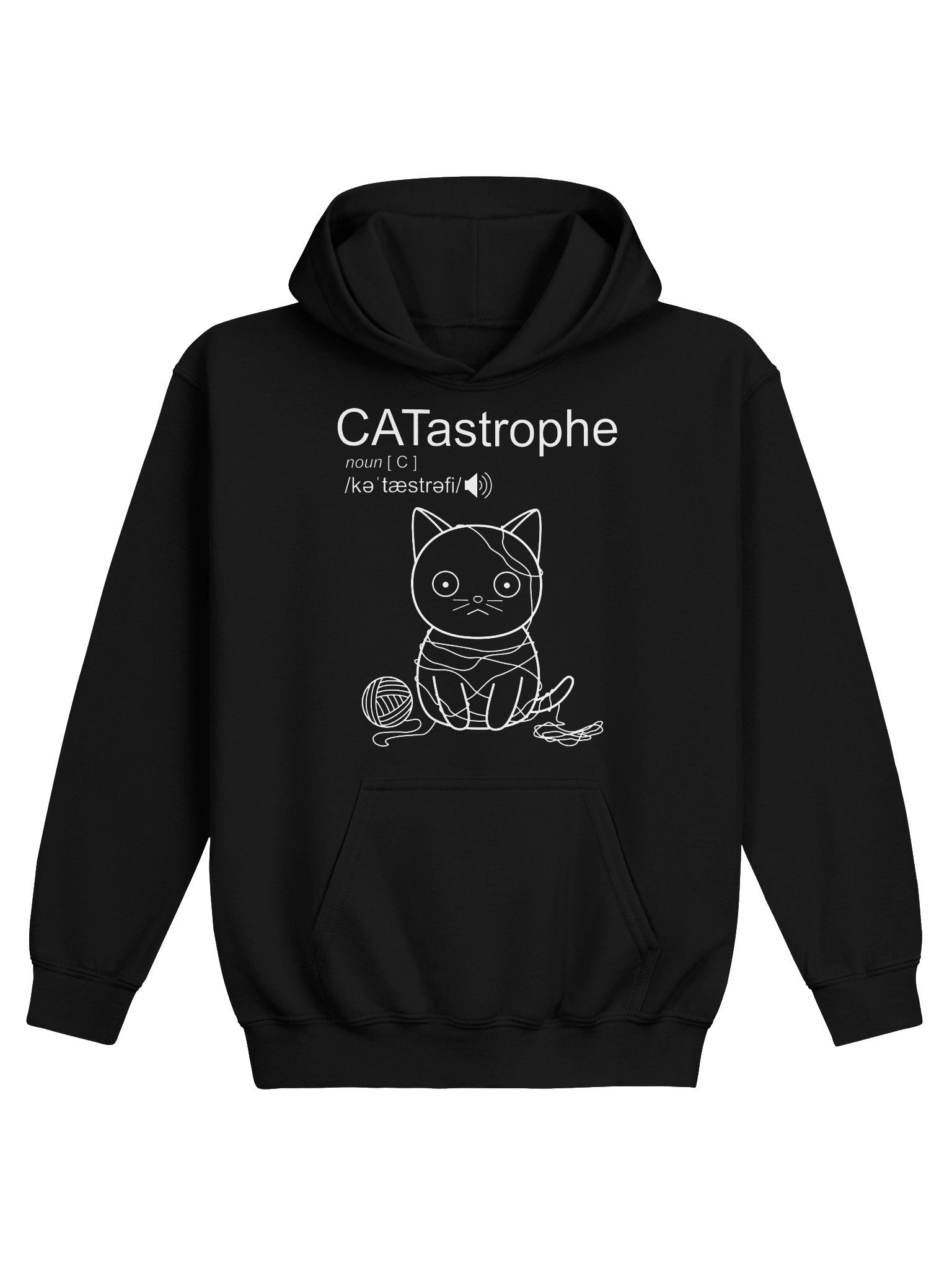 CATastrophe (Cat with Yarn) - Unisex Youth Hoodie product image (1)