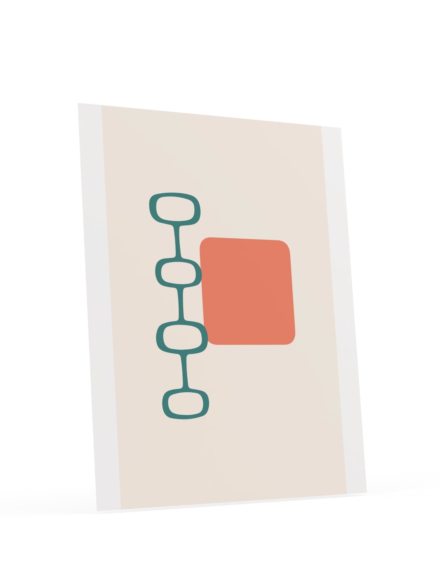 Teal and Coral Mid Century Print | Retro Bathroom Wall Art product image (6)