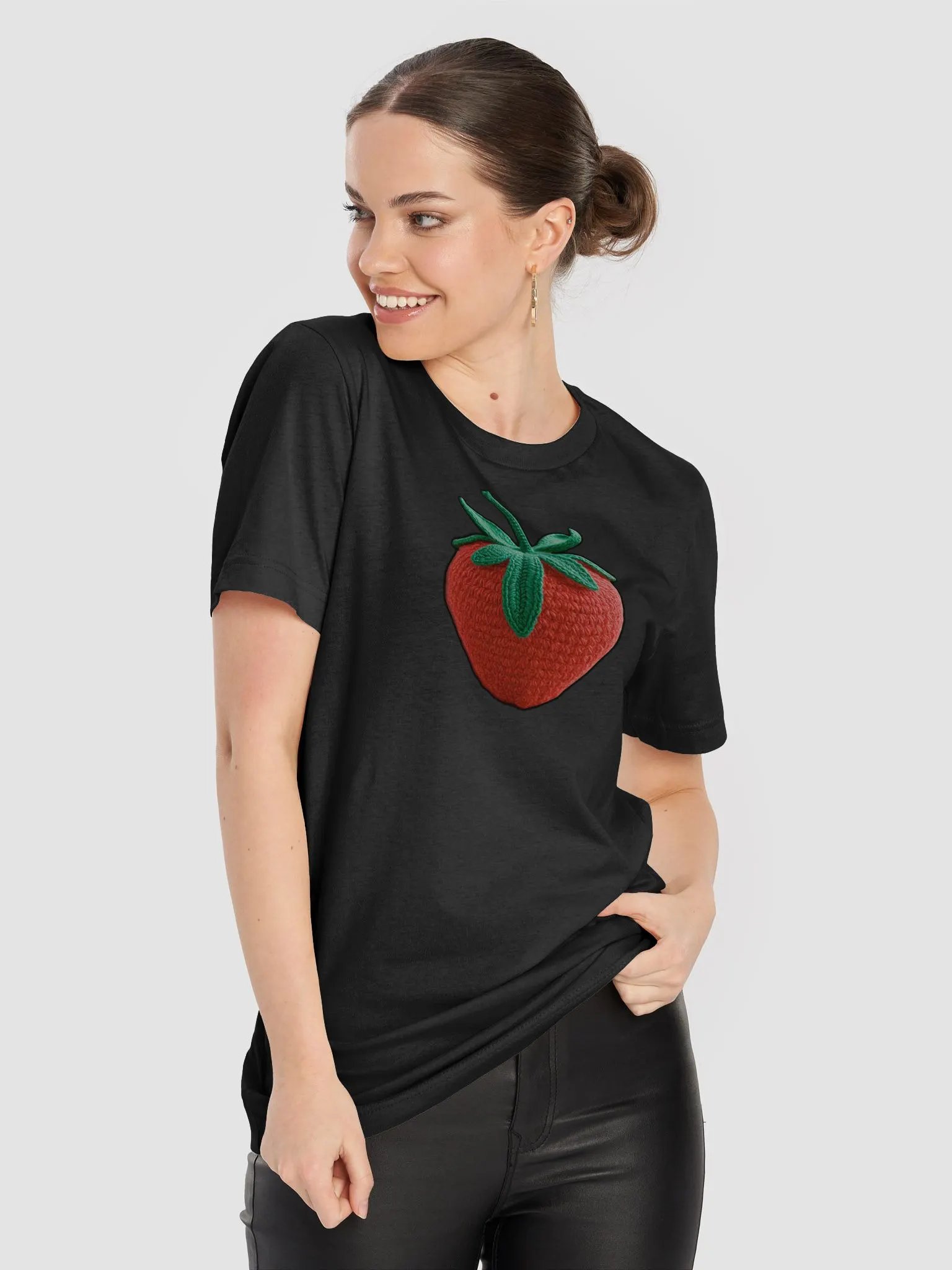 CozyAvocado Black Supersoft T-Shirt Strawberry #1 product image (8)