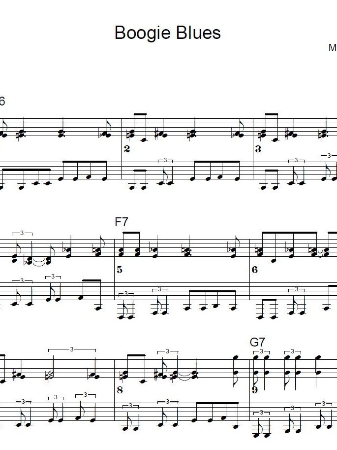 Boogie Blues - Blues piano - Piano sheet music product image (1)