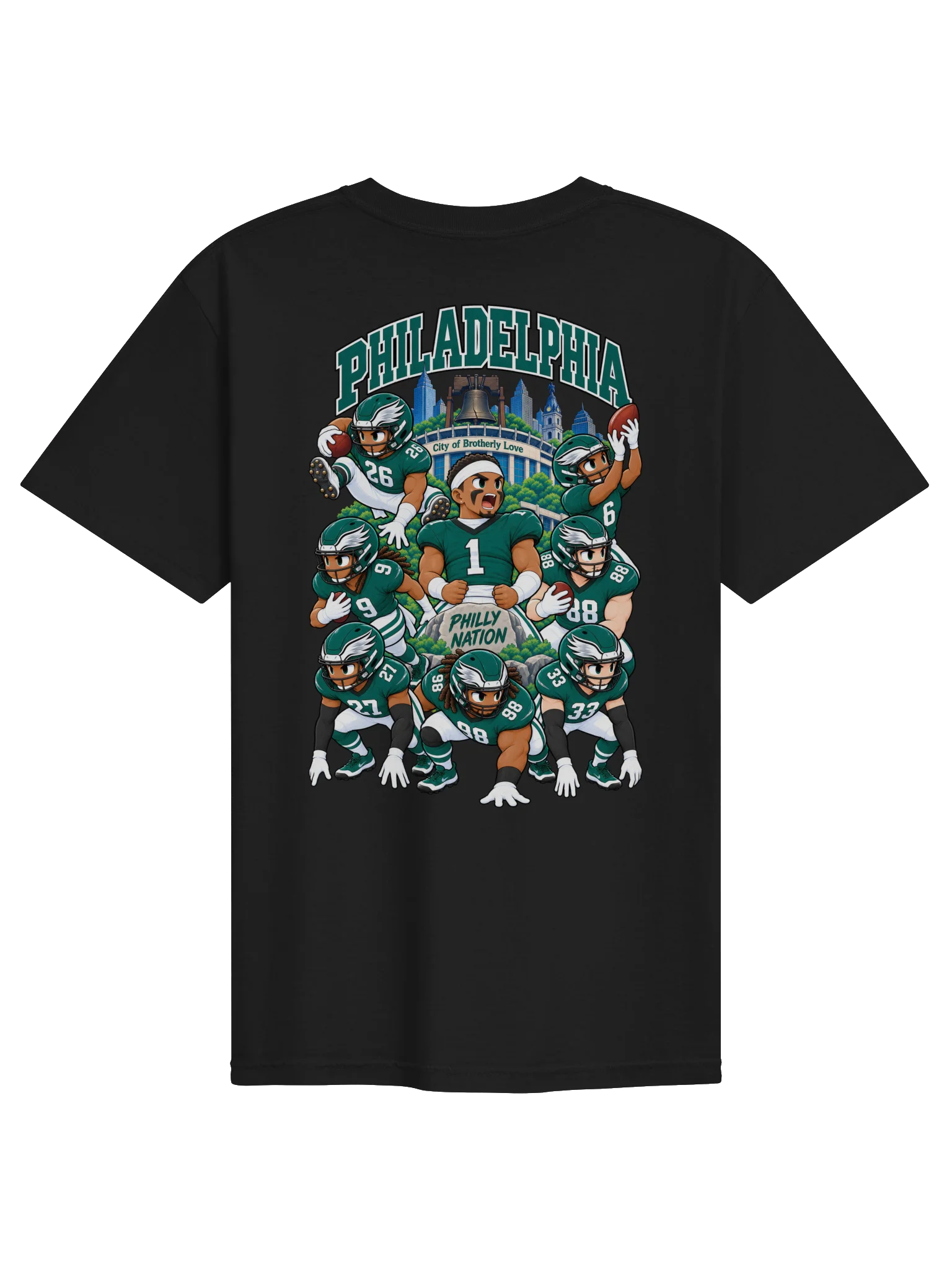 Philadelphia Football 2026 Animated Player Back Print T-Shirt product image (2)
