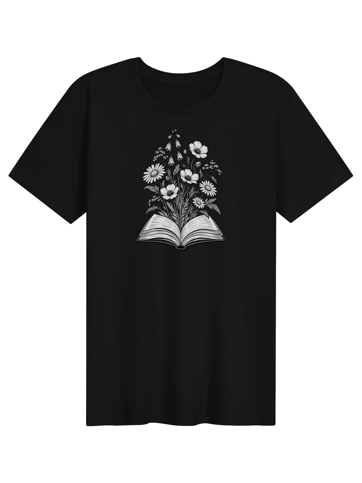 Pages in Bloom Black and White T-Shirt product image (1)