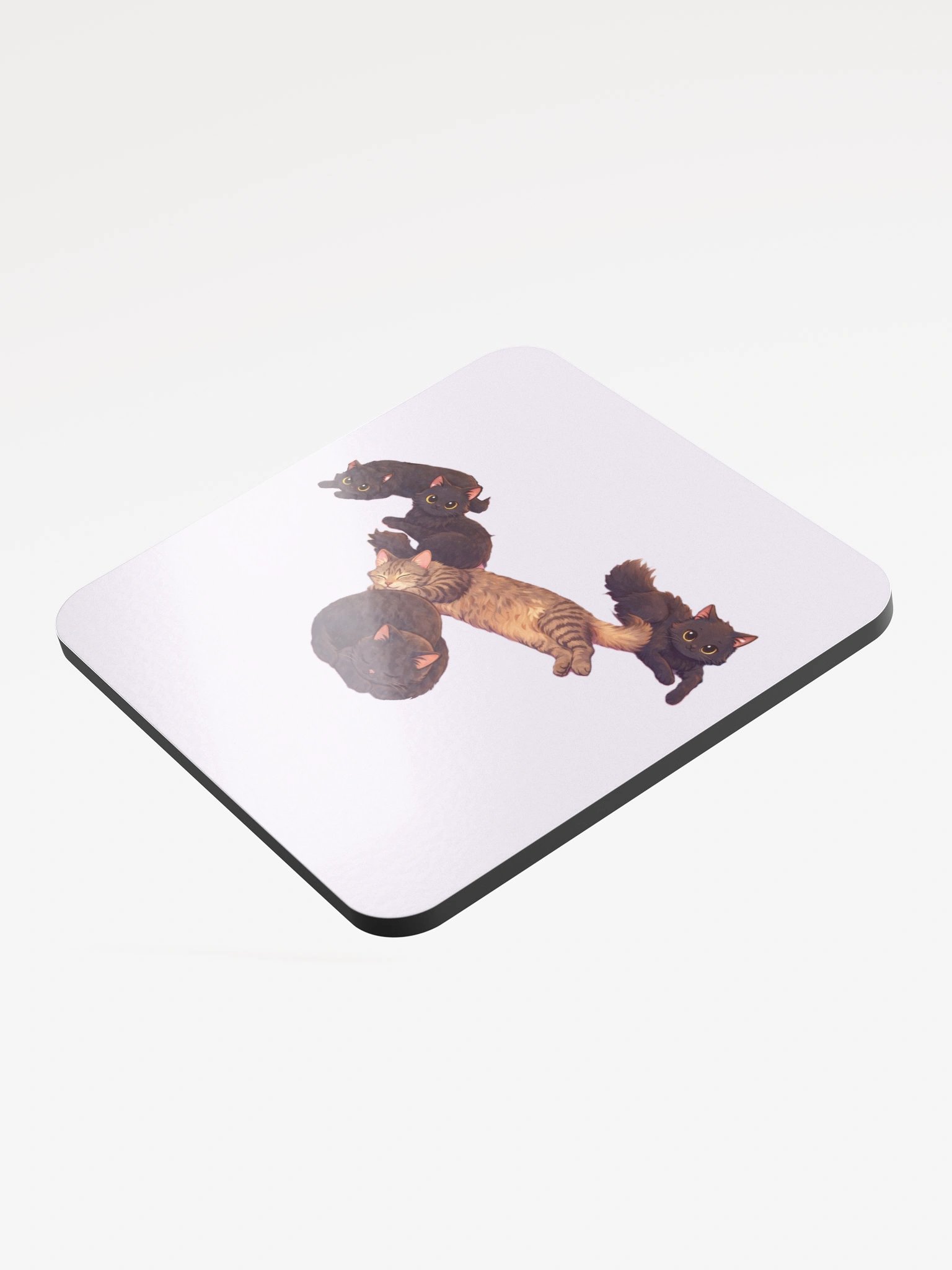cat brigade 2 Glossed Cork Coaster product image (3)