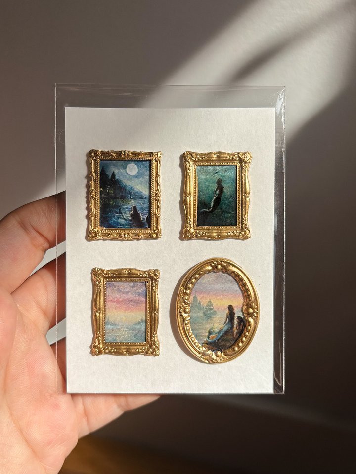 Mermaids v3 Mini Handmade Sticker Gallery Sheet- Pack of 4 product image (1)