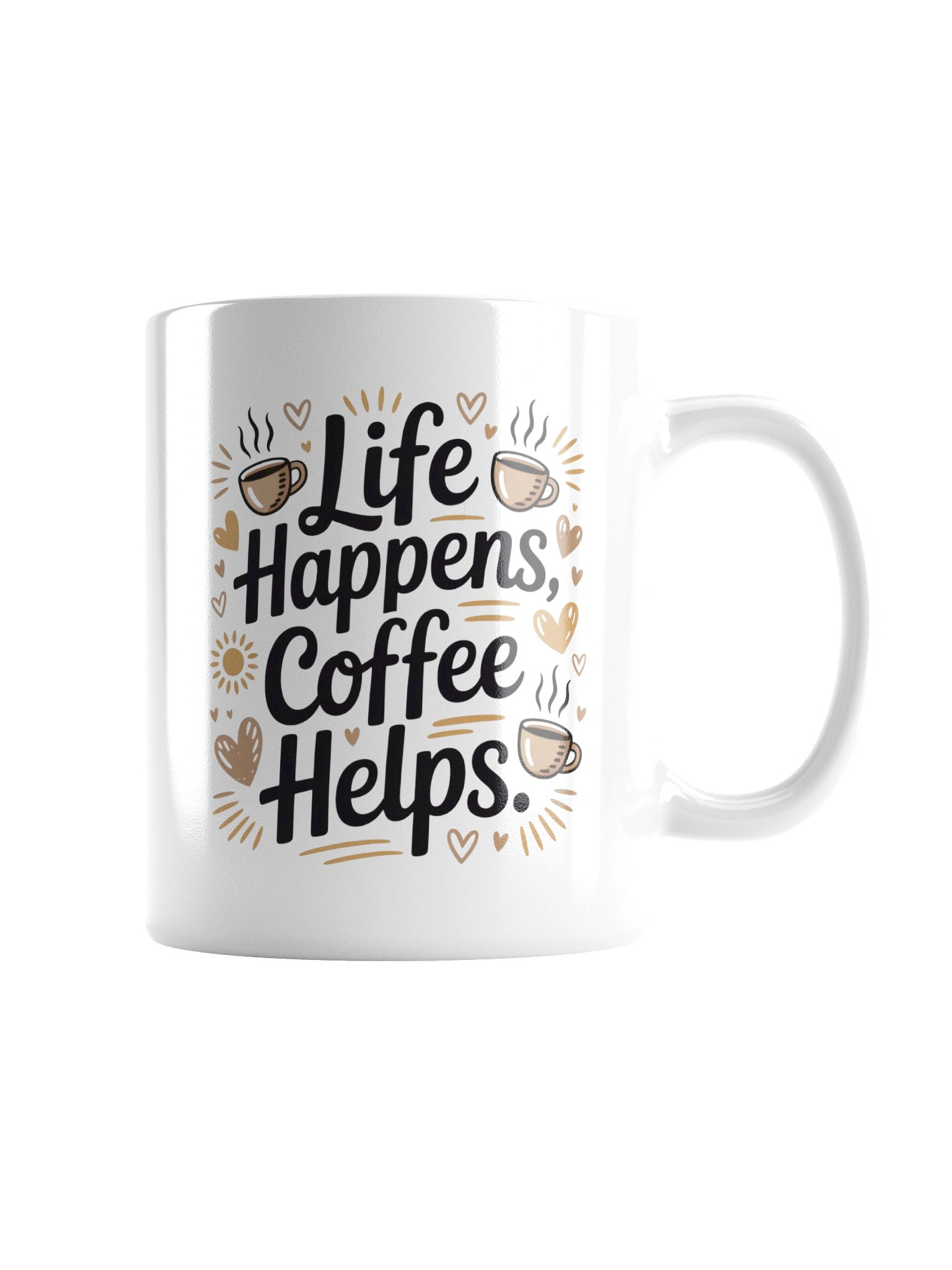 Life Happens Coffee Helps Mug – Positive Lifestyle Design product image (3)