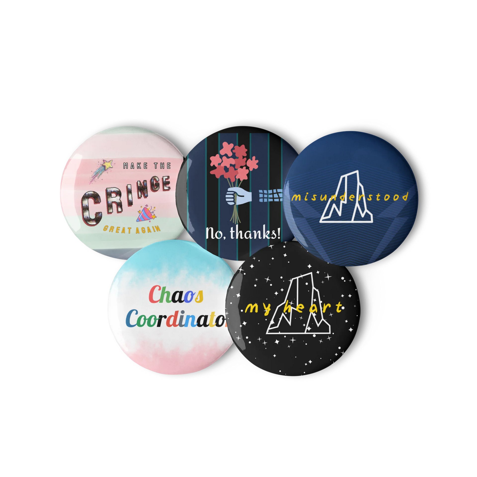 Starry Heart Pin Button Set product image (3)