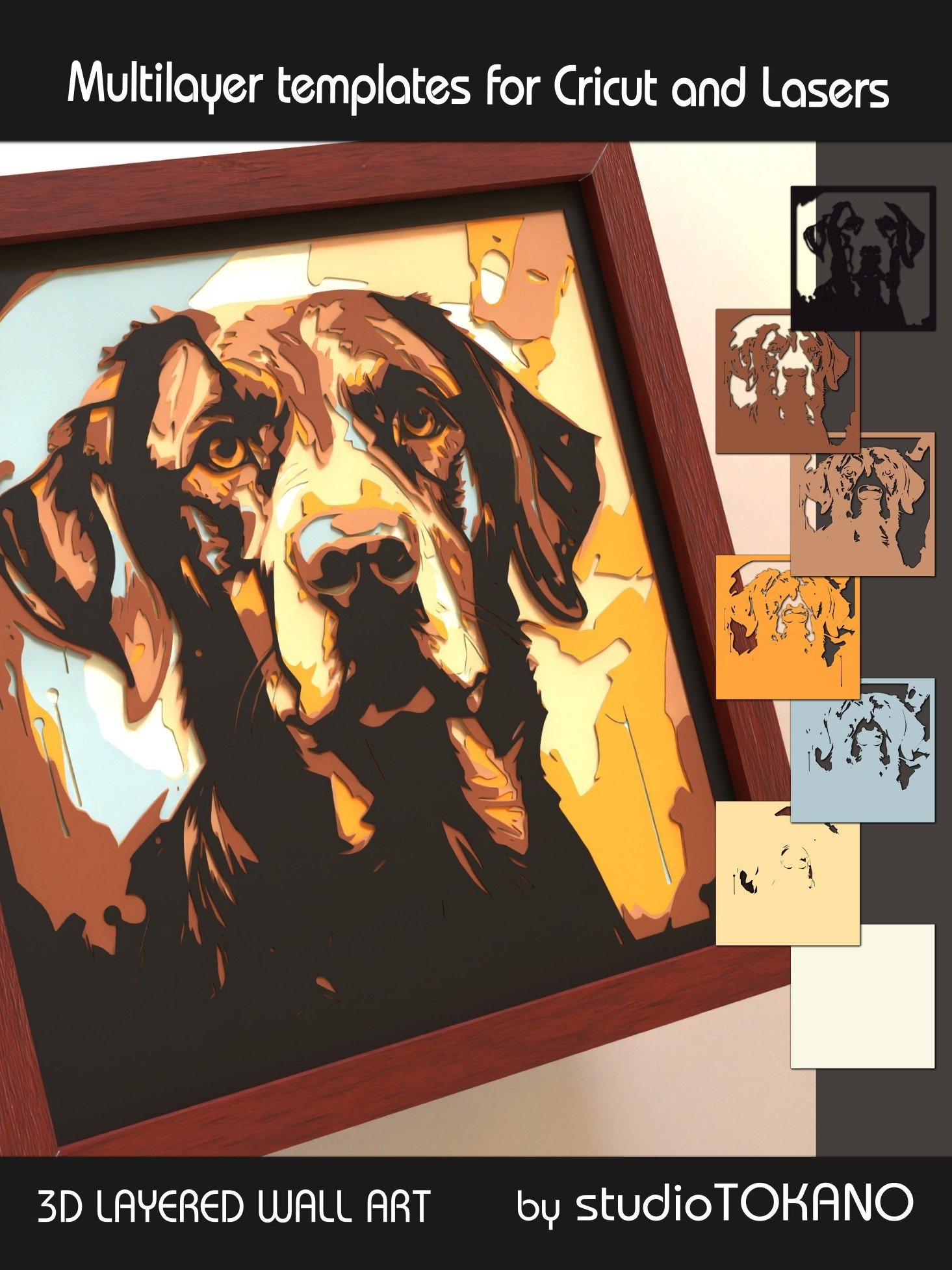 Labrador Dog 3D Papercut template product image (6)