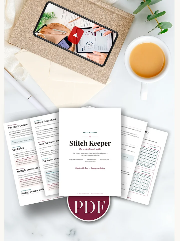 Briana K Crochet Companion: The Stitch Keeper - Digital Row, Round, Repeat, & Stitch Counter product image (2)