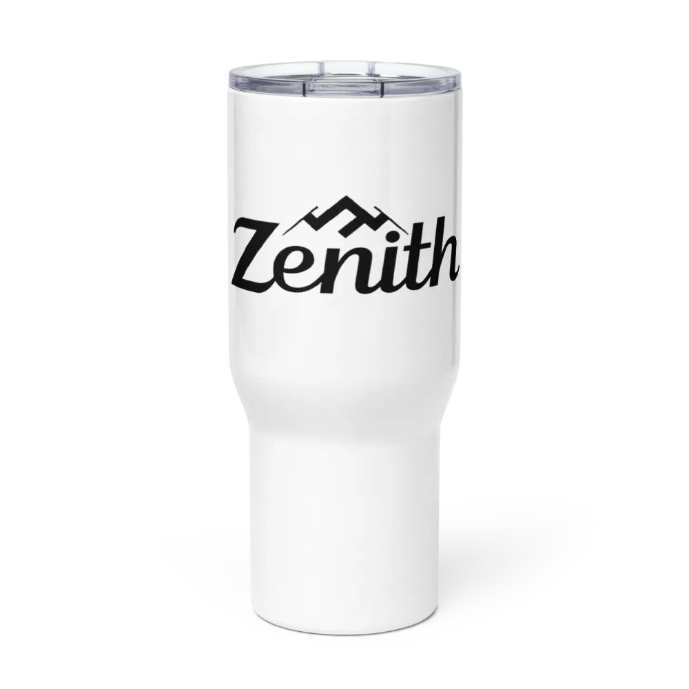 Zenith Insulated Travel Mug with Handle - 25oz Stainless Steel, White, Mountain Design product image (1)