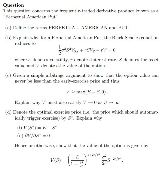 A perpetual American put, the Black-Scholes equation and the optimal exercise price product image (1)