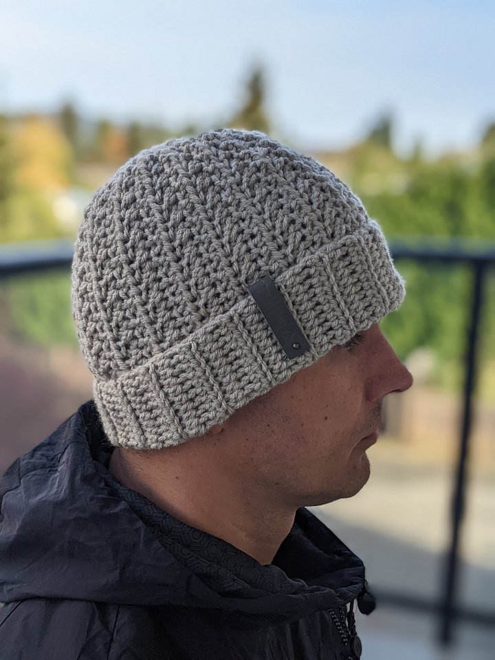 Crochet Modern Textured Hat Pattern for Men product image (2)