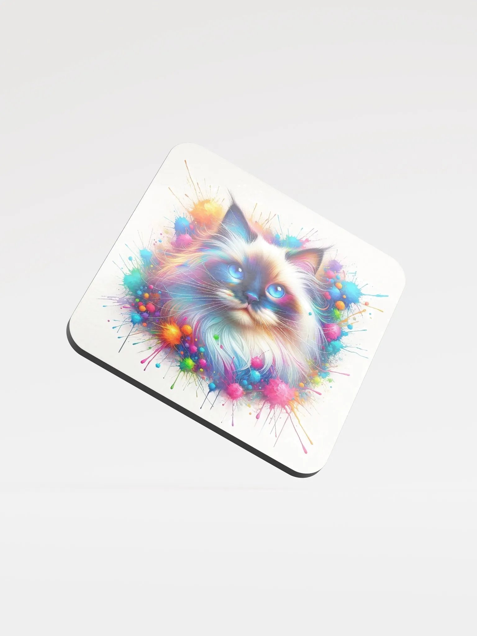 Glossed Cork Coaster: Birman product image (1)