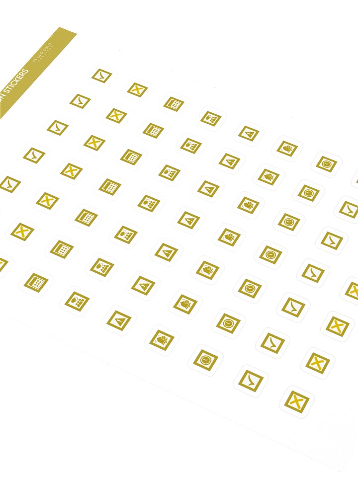 Daily Icons Journal Stickers A5 — Physical Sticker Sheet - Old Gold product image (2)