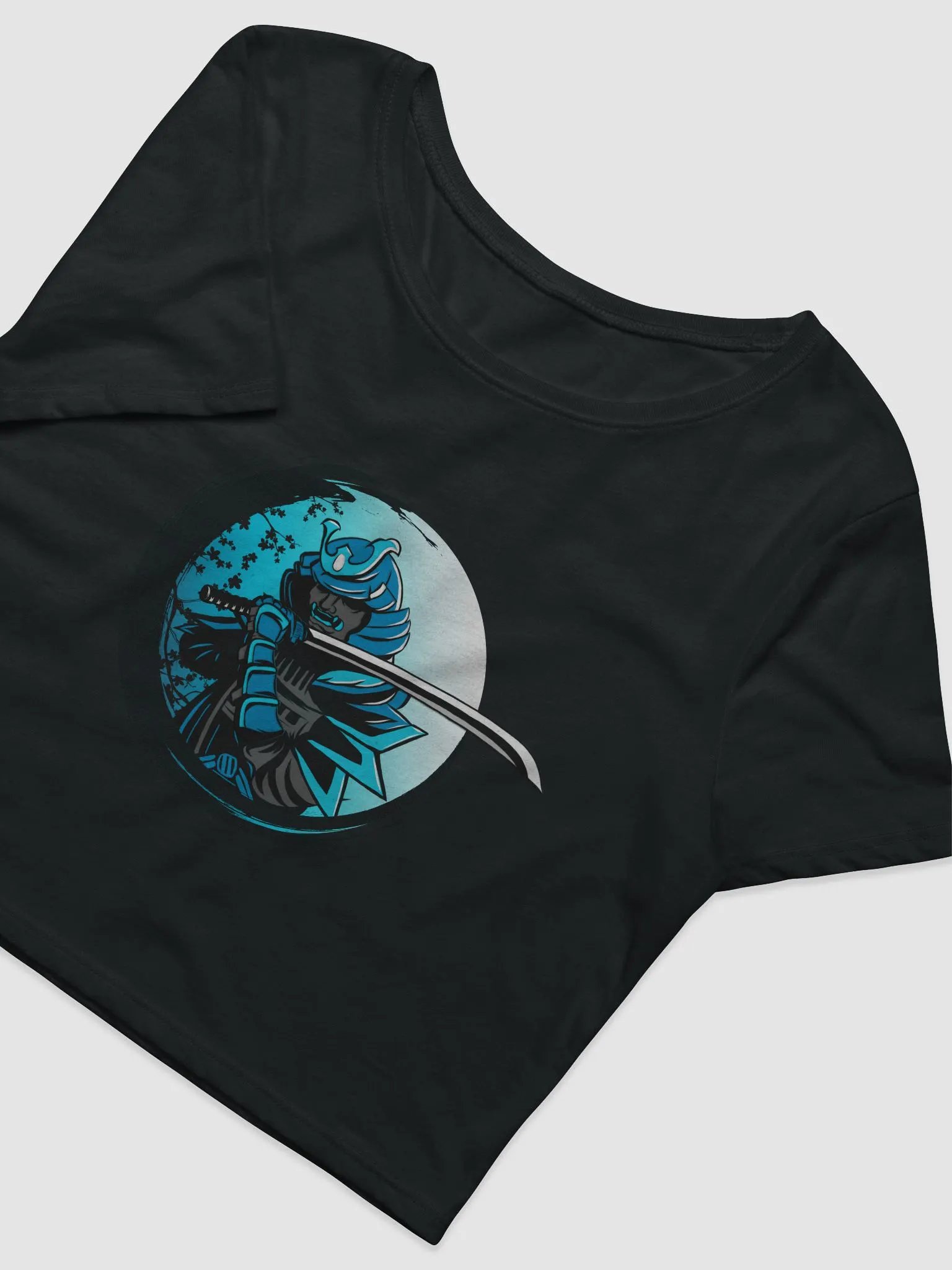 Moonlit Samurai Warrior Crop Tee product image (8)