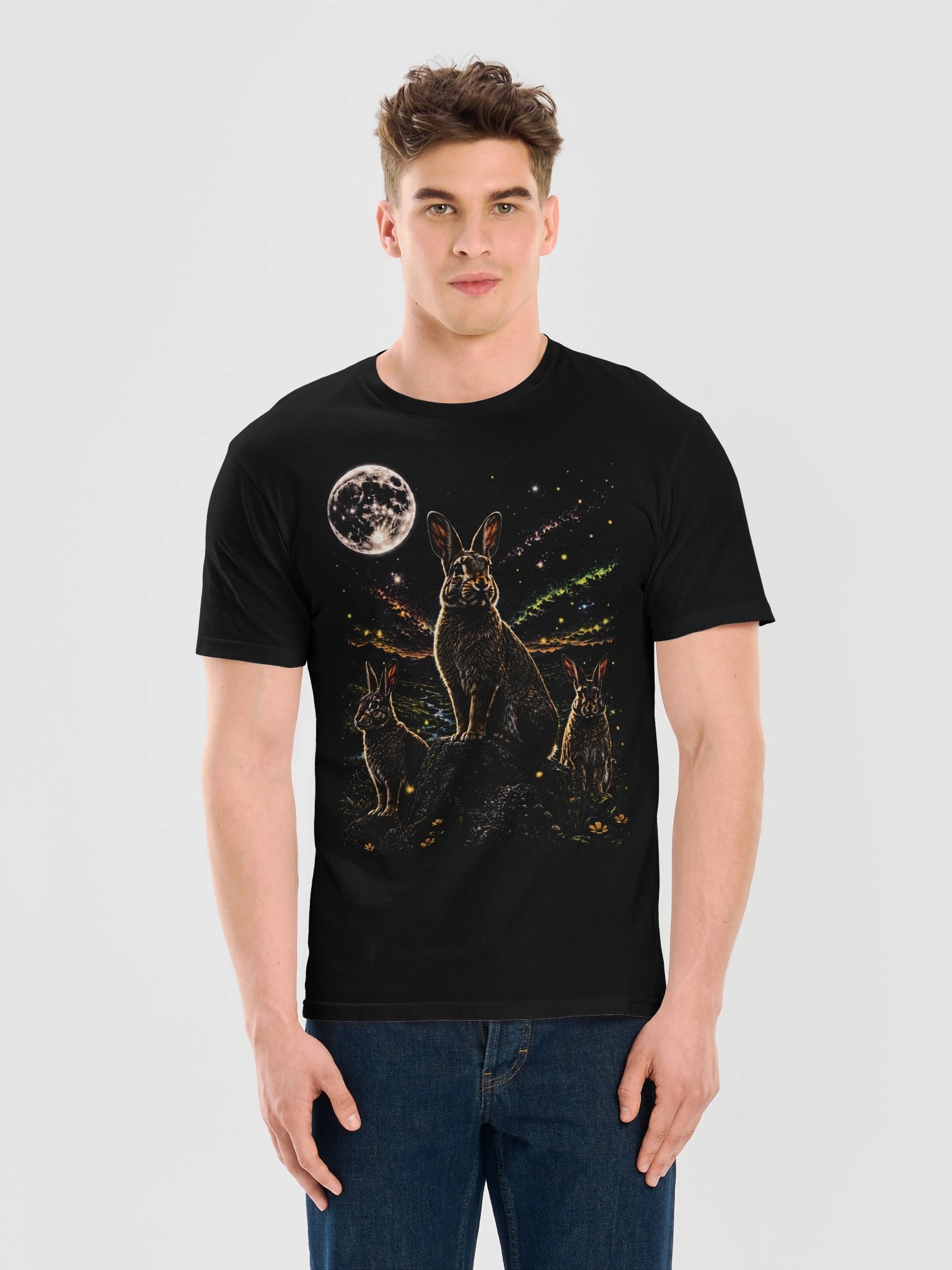 Rabbit Howling Moon Tshirt | Unexpected Legends Shirt product image (6)