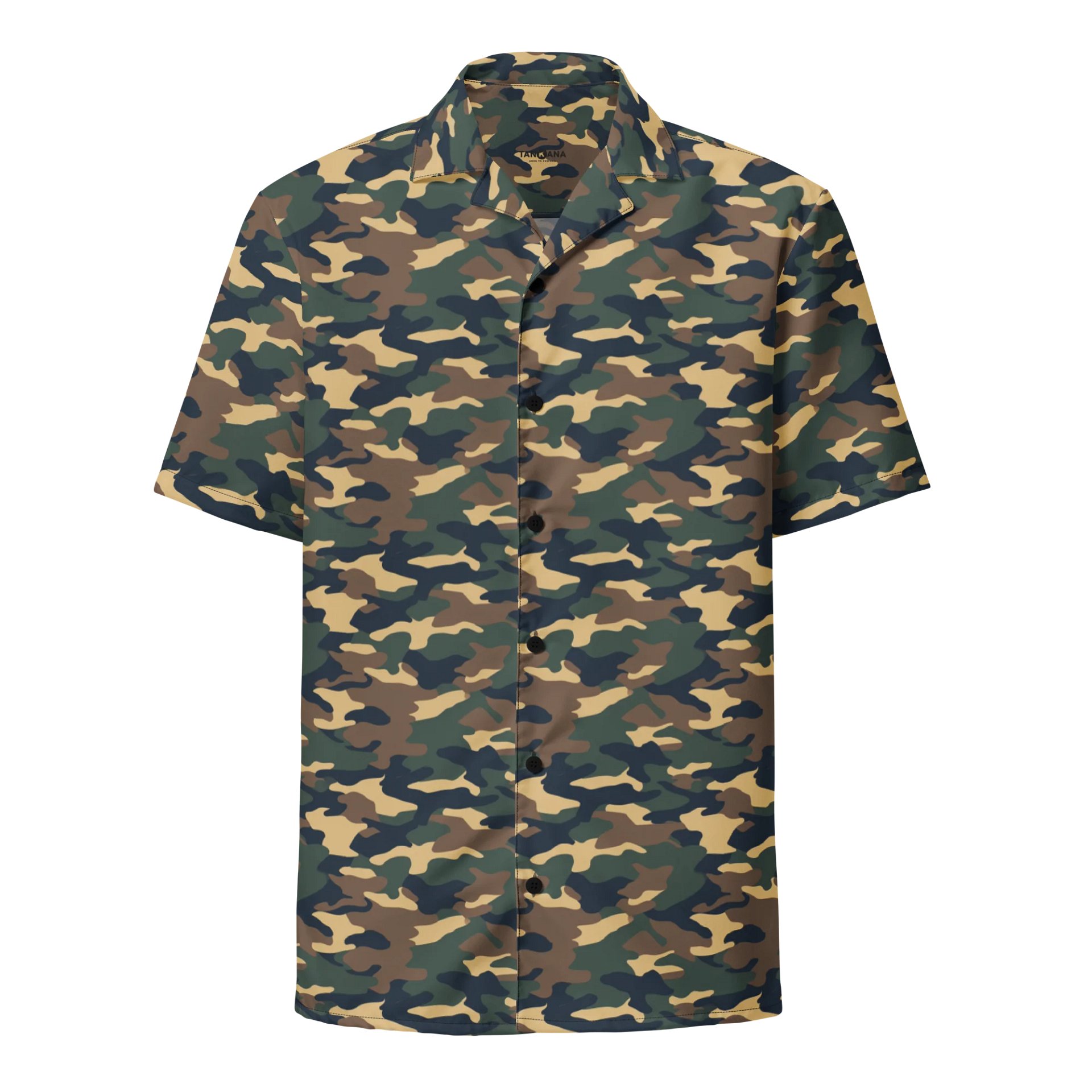Camo Print Men’s Button-Up Shirt product image (1)