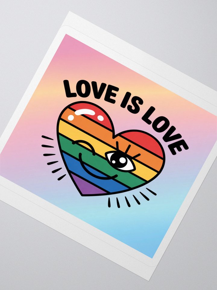 Love Is Love Rainbow Heart Sticker - Exclusive Vinyl Design for LGBTQ+ Pride product image (6)