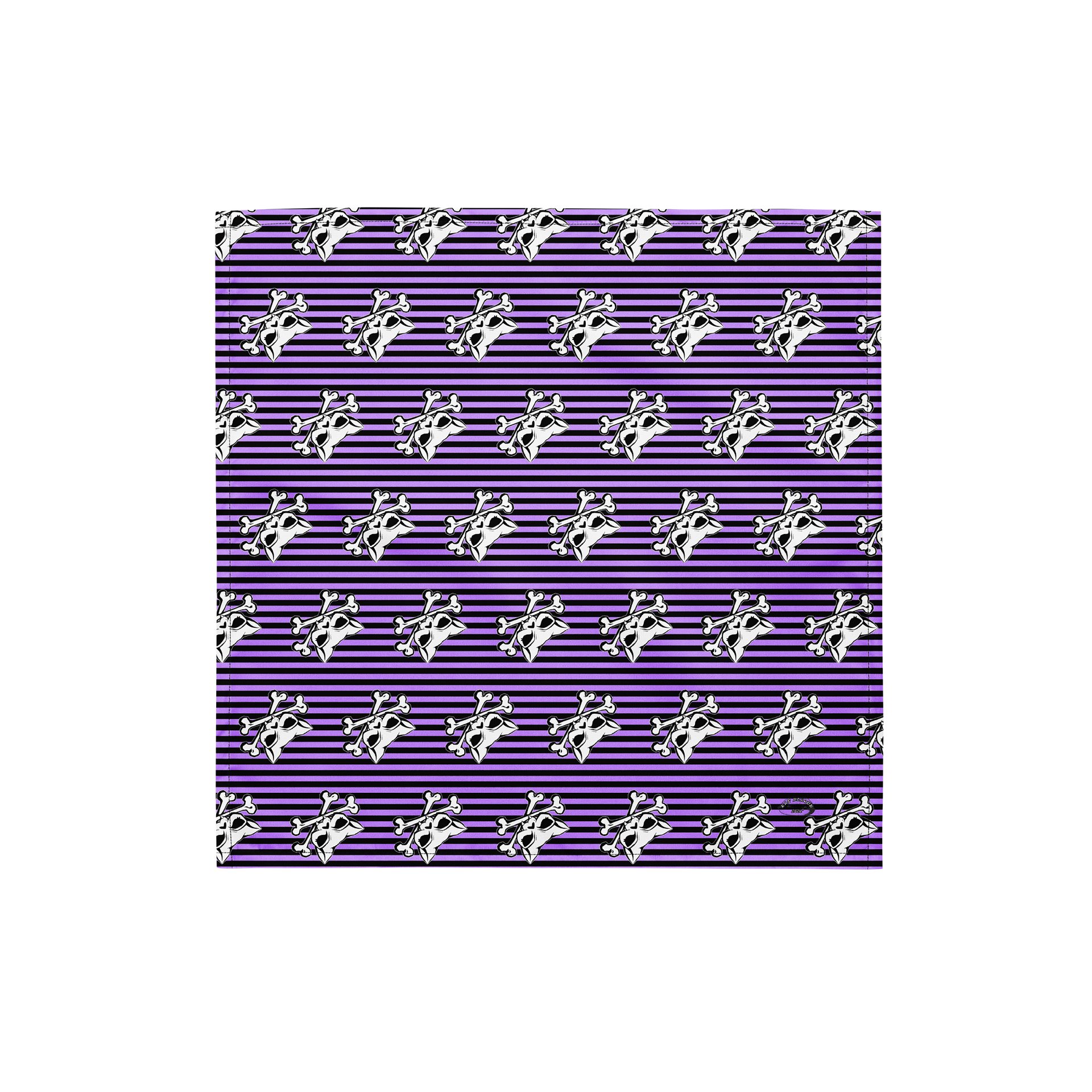 Copy of Blaque and White Stripped Kat Skull Bandana product image (1)