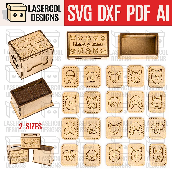 Memory Game (Dogs) Version - Laser Cut Files product image (1)