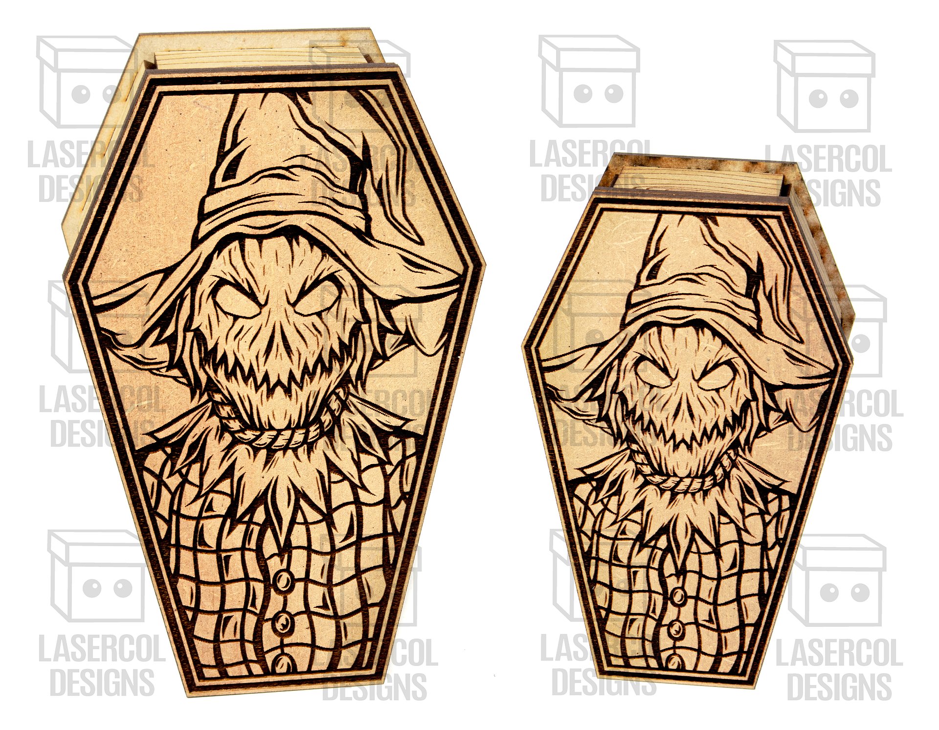 Halloween Coffin Box Set 4 (2 Sizes) - Laser Cut Files product image (6)